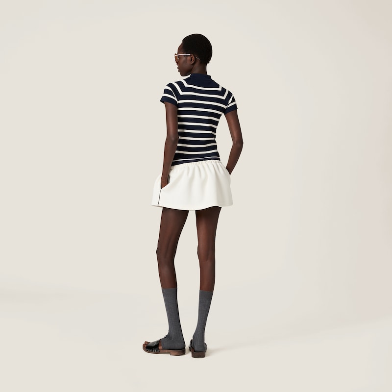 Striped mock turtleneck sweater