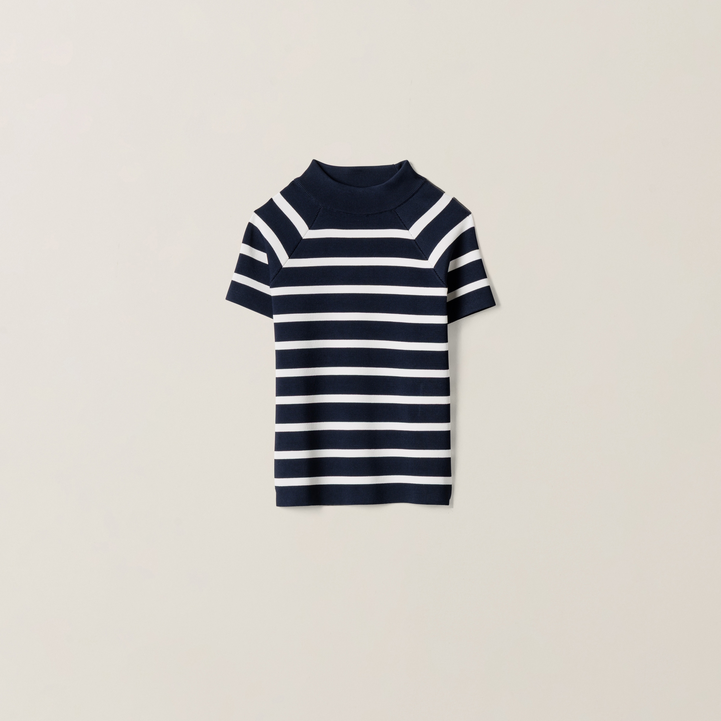 Miu Miu Striped Mock Turtleneck Sweater