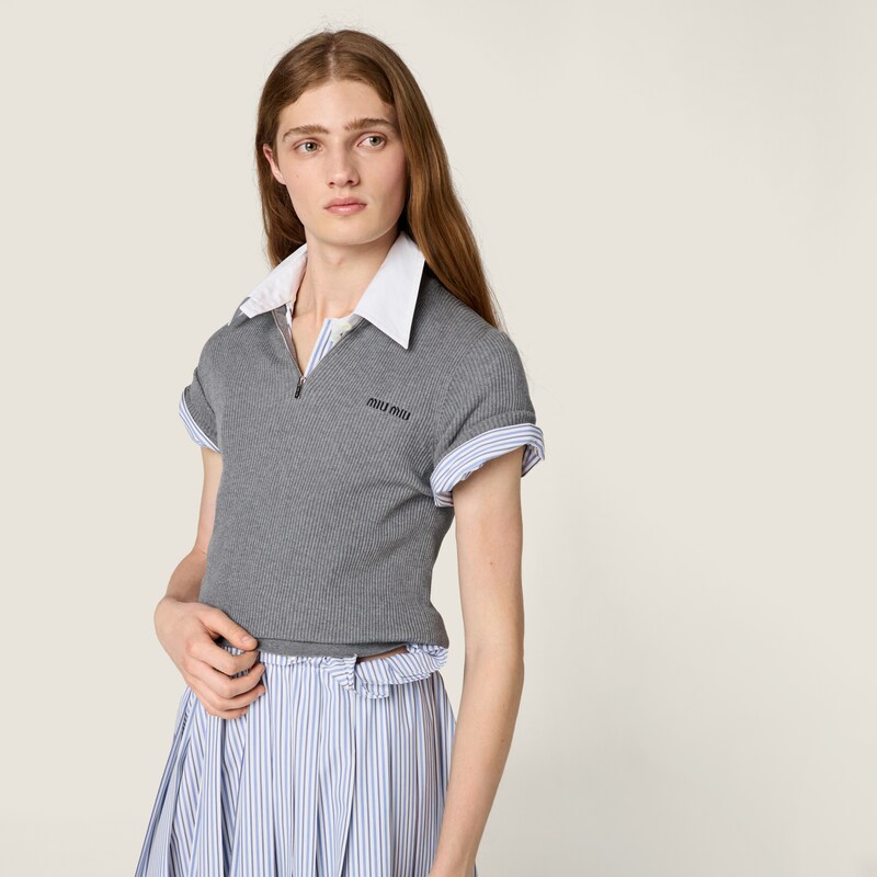 Sudadera de algodón con media cremallera