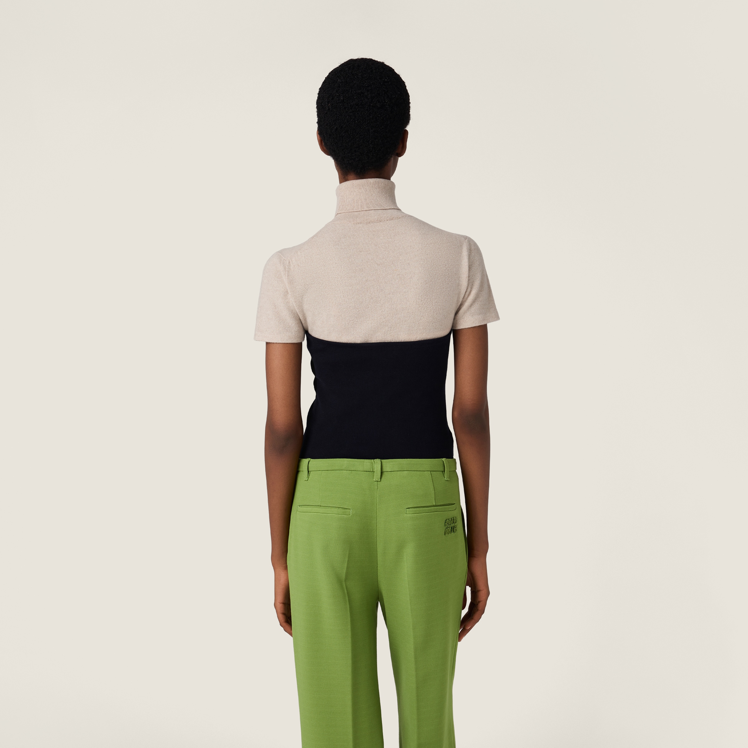 Miu Miu Cashmere Turtleneck Sweater In White