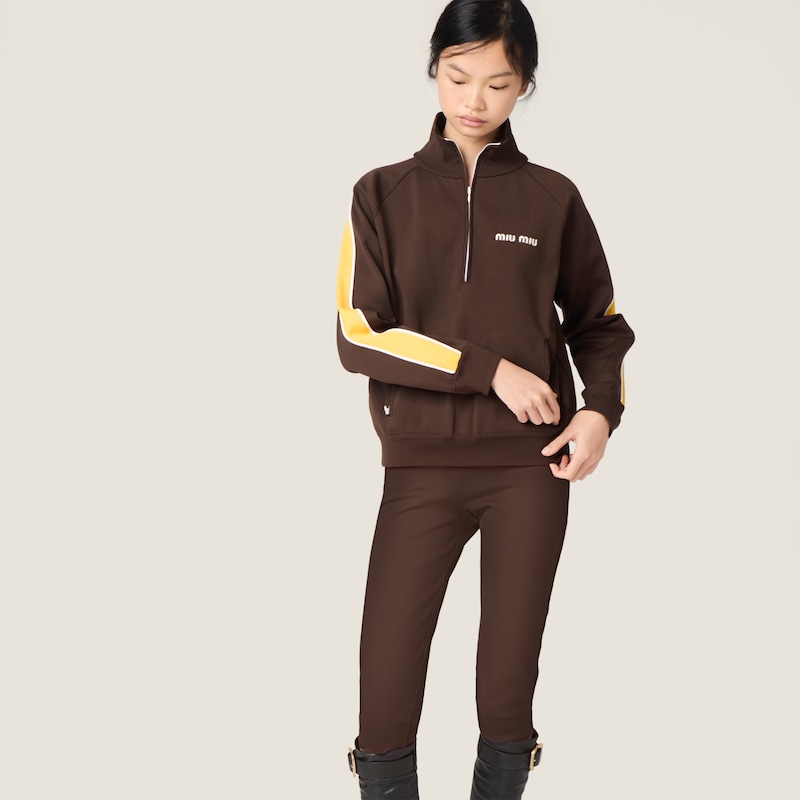 Technical yarn zipper sweatshirt