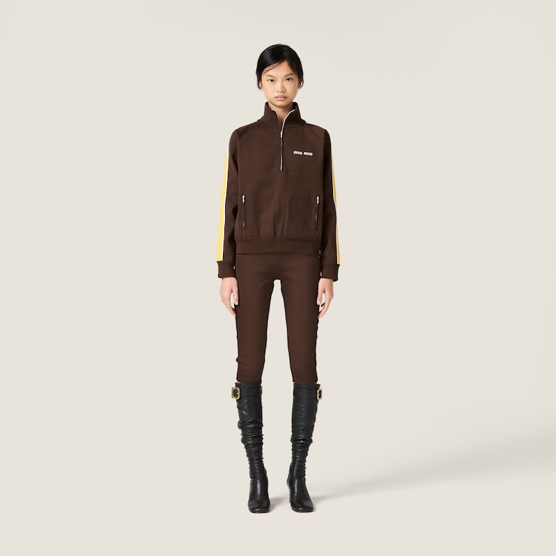 Technical yarn zipper sweatshirt