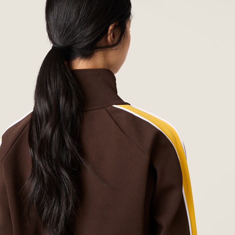 Technical yarn zipper sweatshirt