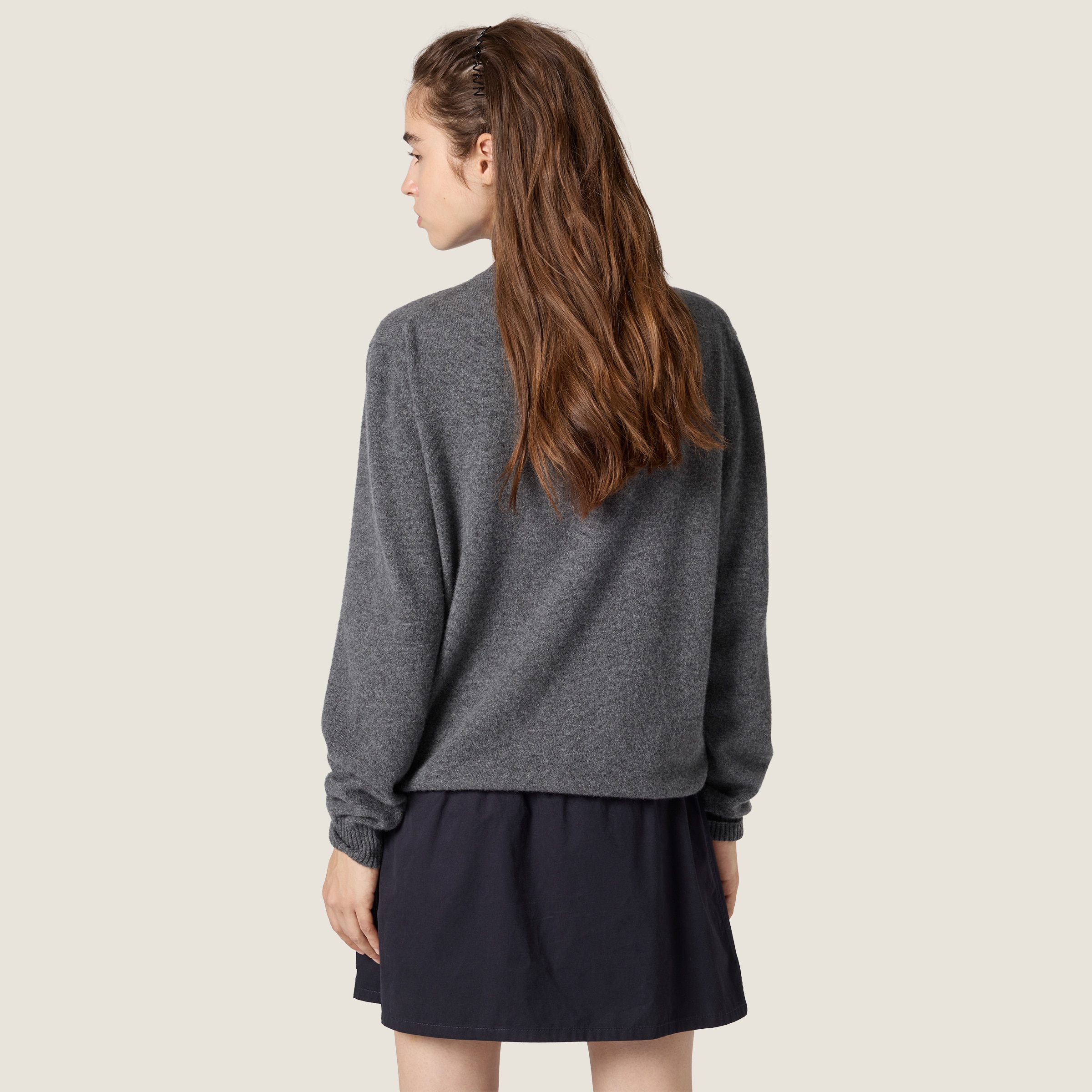 Cashmere and jersey sweater - thumbnail 3