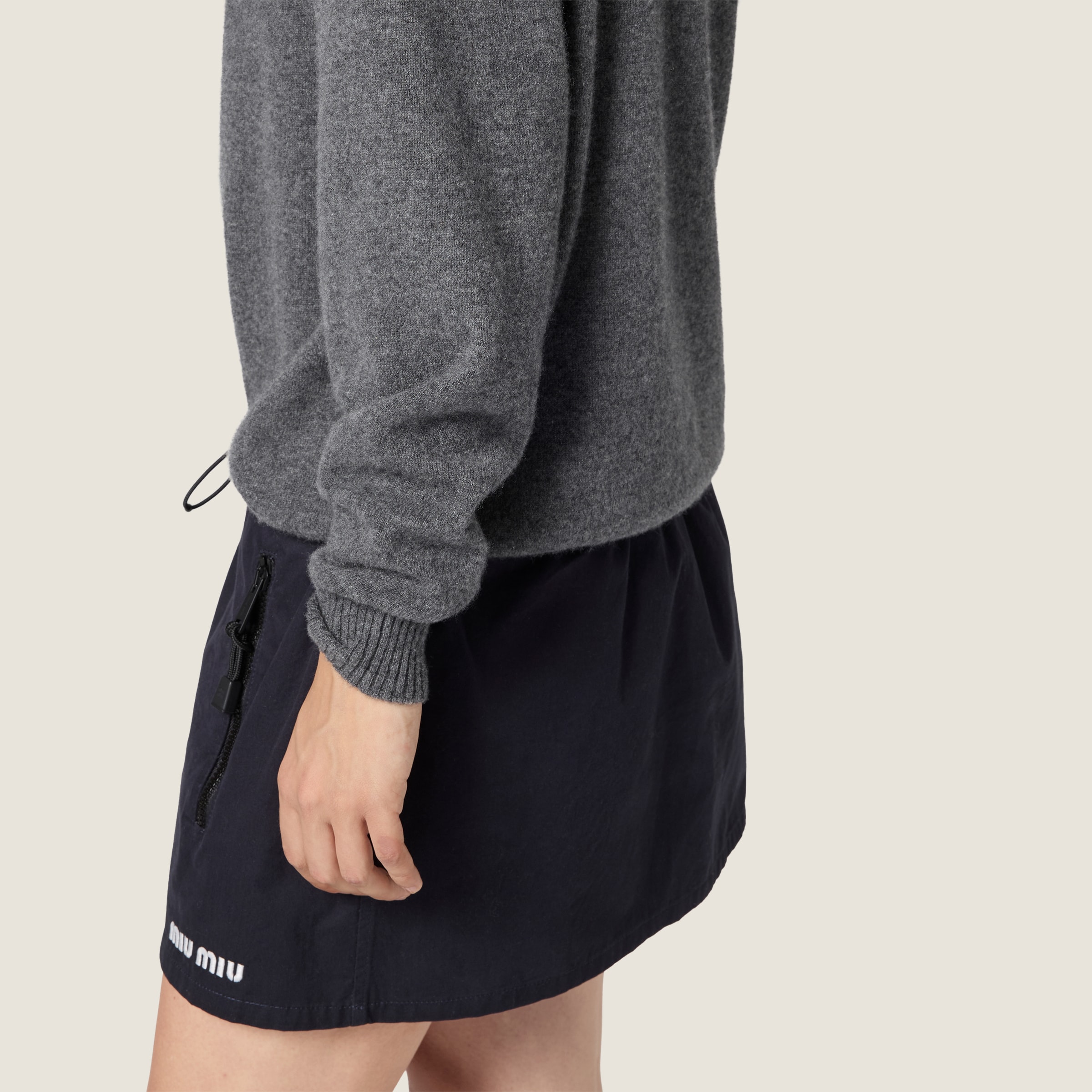 Cashmere and jersey sweater - thumbnail 5