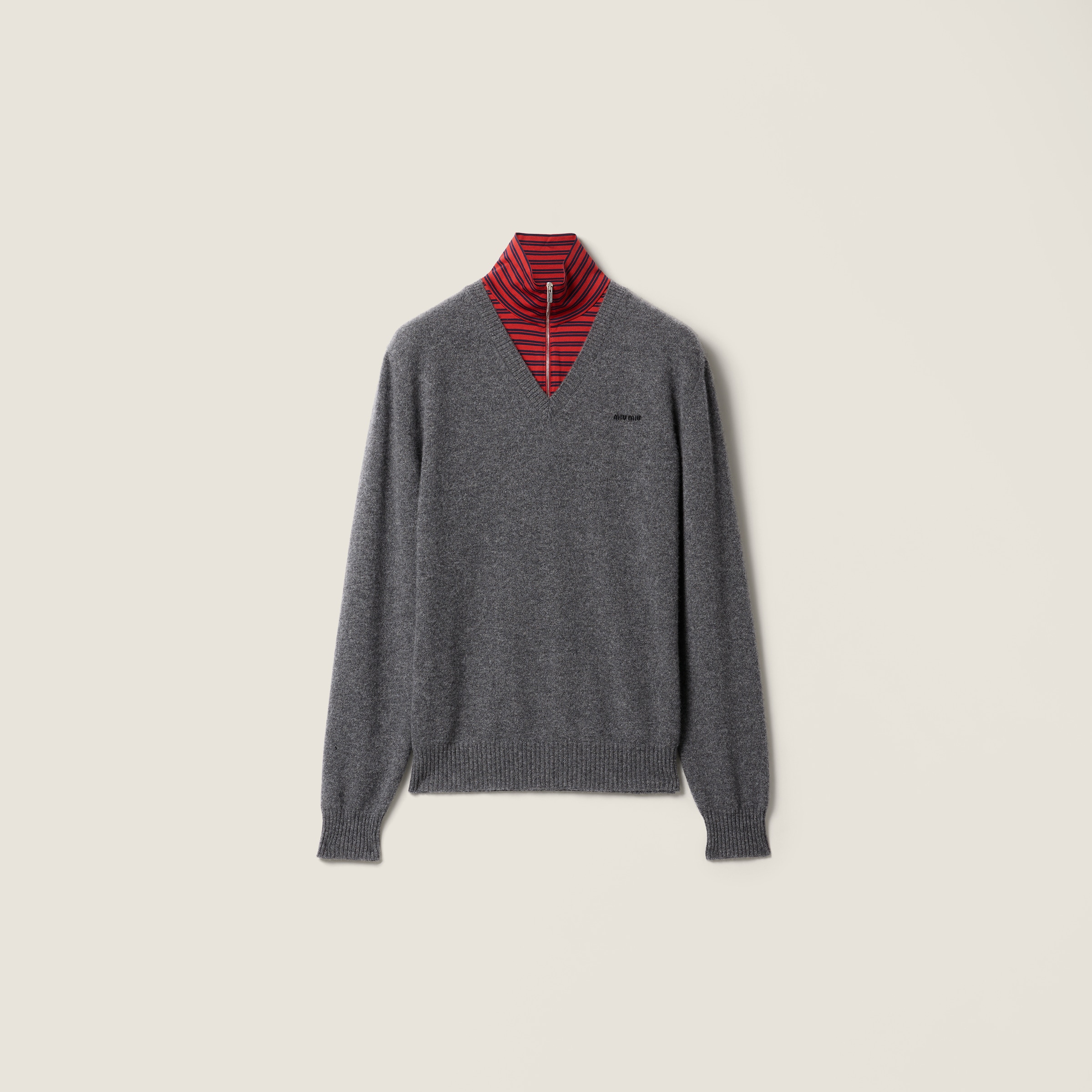 Cashmere and jersey sweater