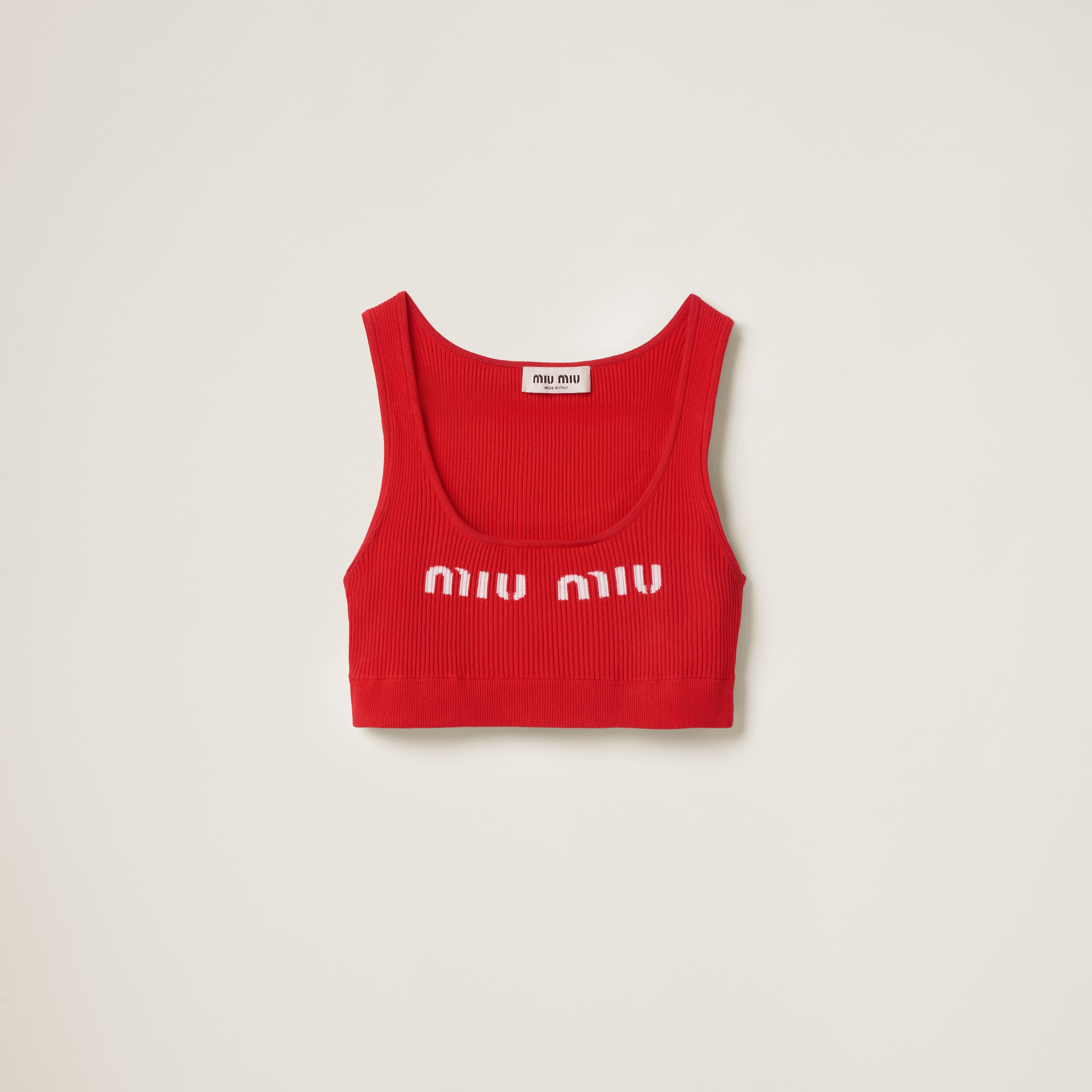 Miumiu Viscose Top In Red