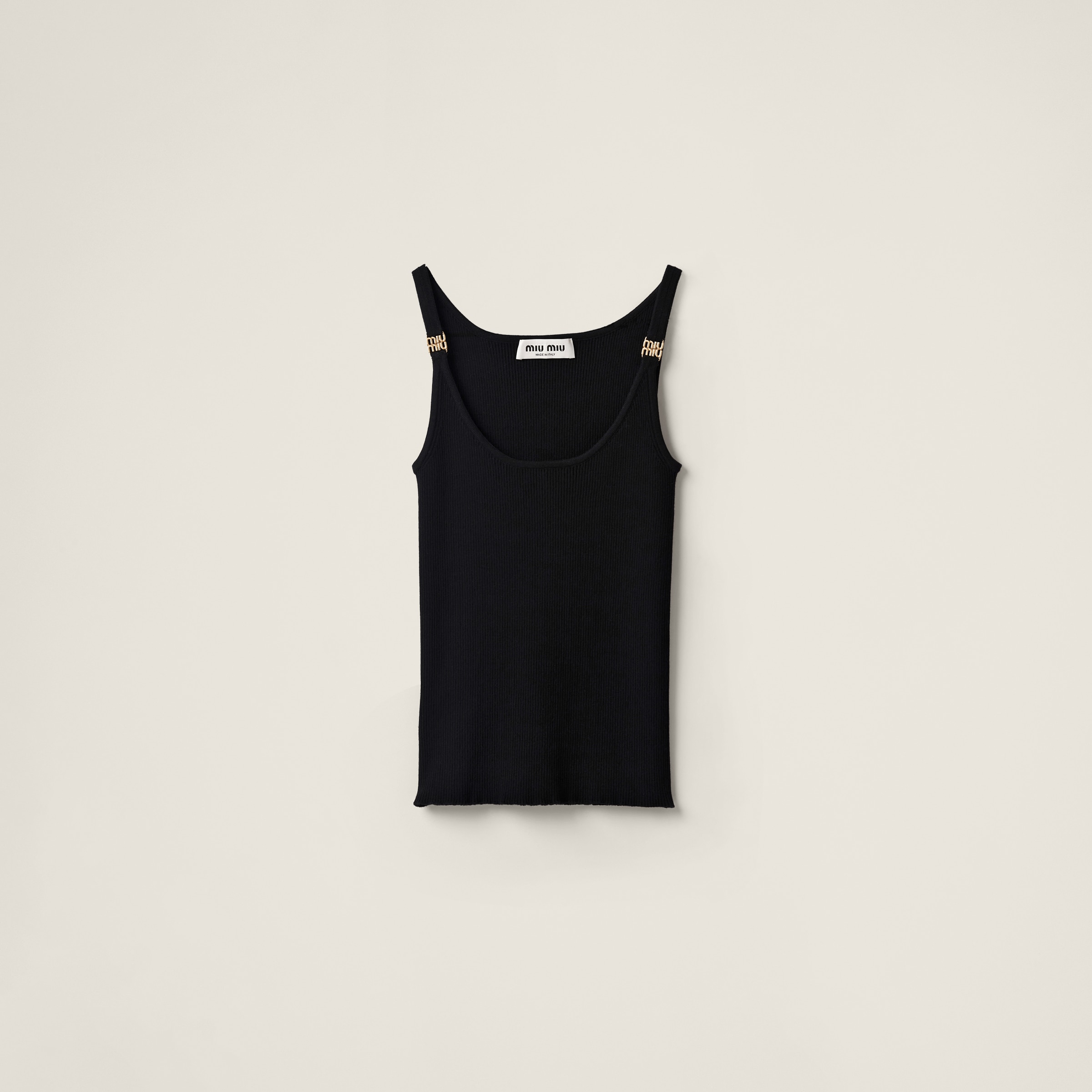 Miu Miu Knit Tank Top In Black