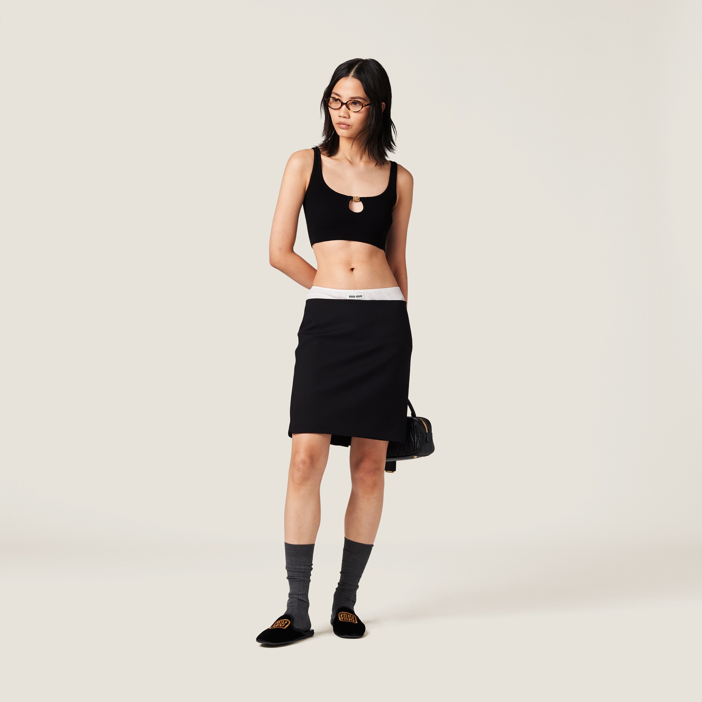 Black Viscose Top | Miu Miu Black Viscose Top | Miu Miu