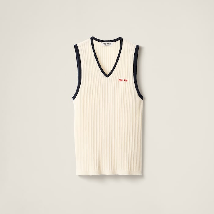 トップス Miu Miu Mohair Knit Vest Cashmere and Mohair Knitwear for Women | Miu Miu Hong Kong