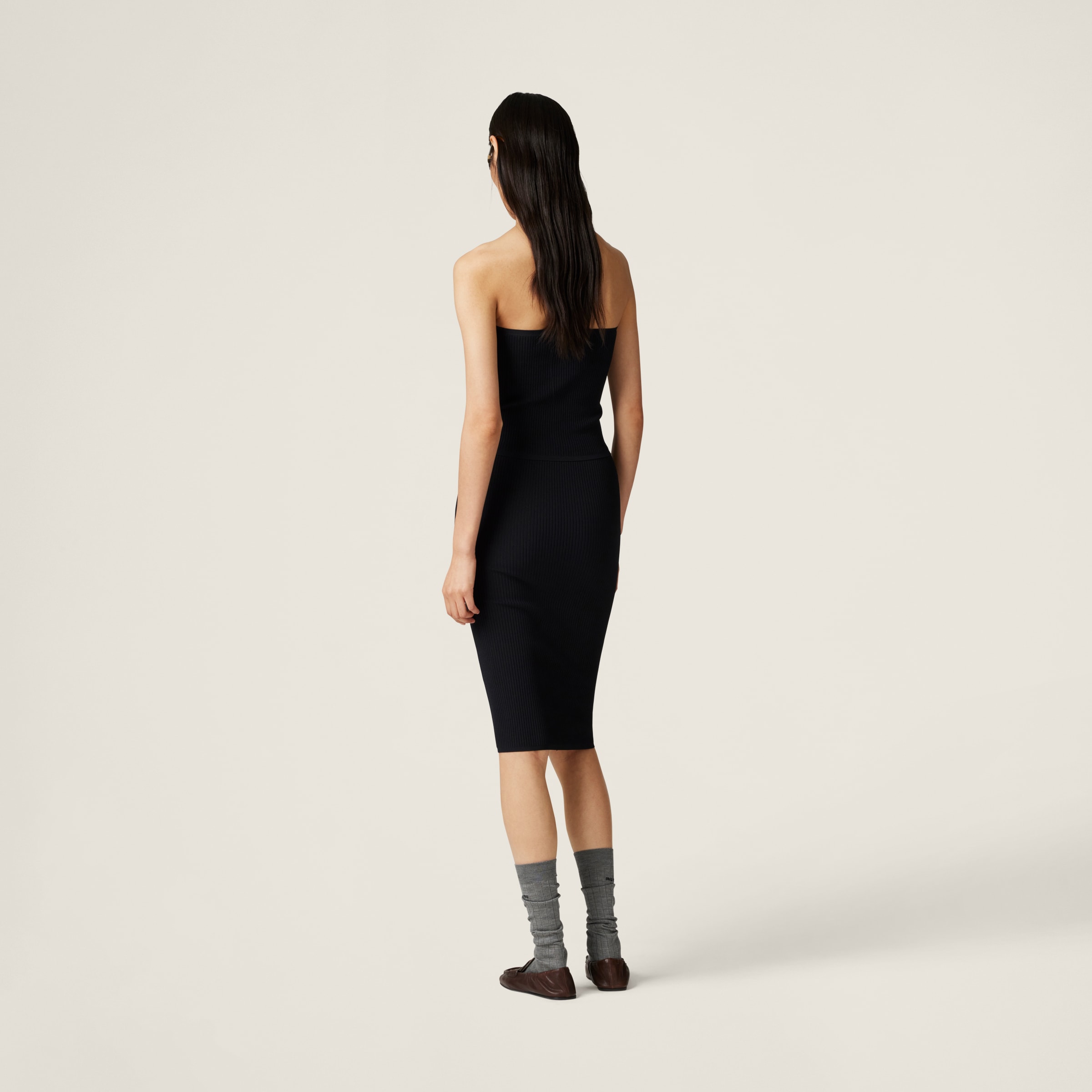 Miu Miu Viscose Bandeau Top In Black