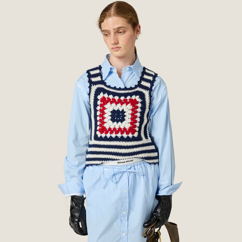 Crochet cashmere top