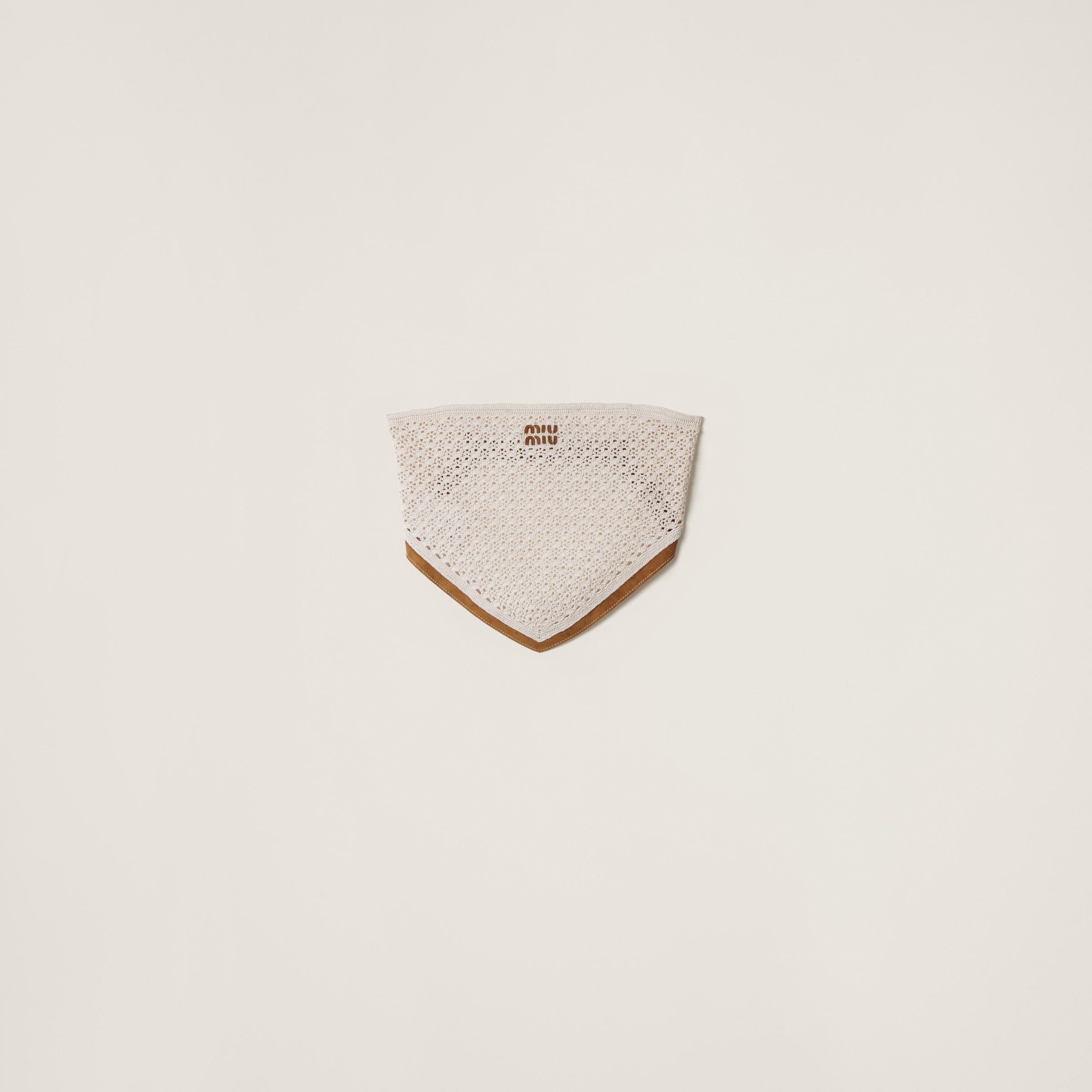 Miu Miu Cotton And Suede Bandana Top