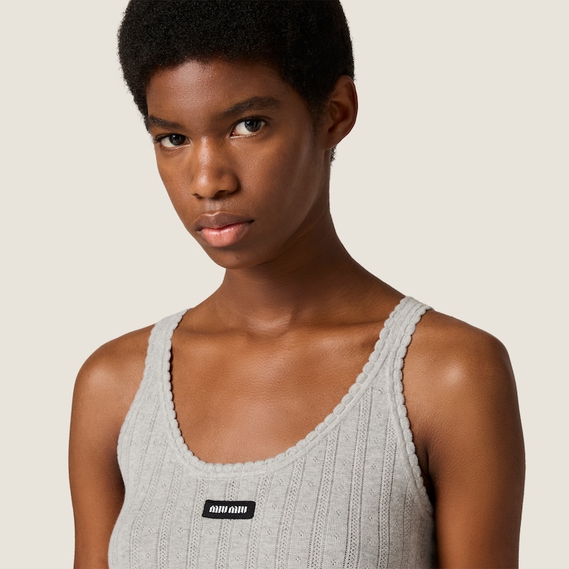 Cotton knit tank top