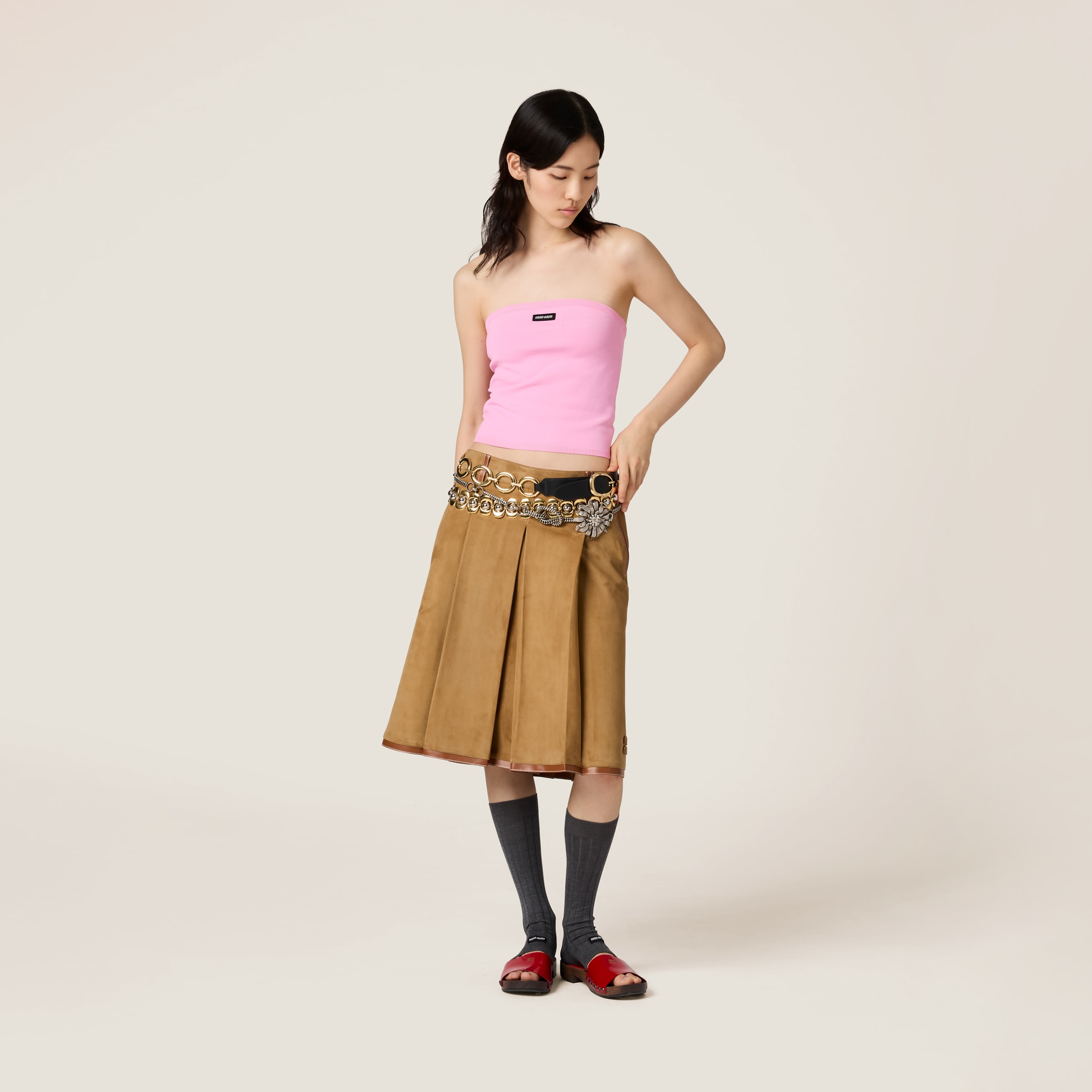 Miu Miu Viscose Top In Pink