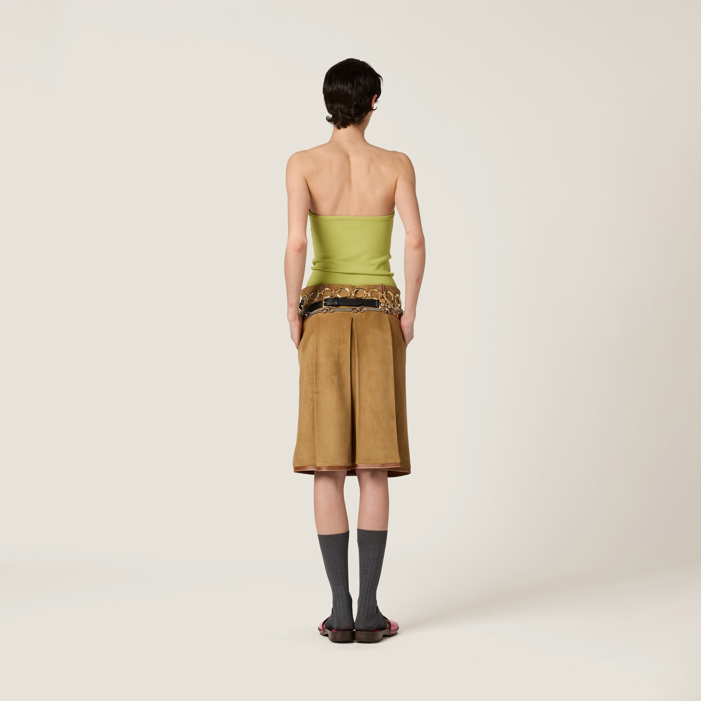 Miu Miu Viscose Top In Pistachio Green