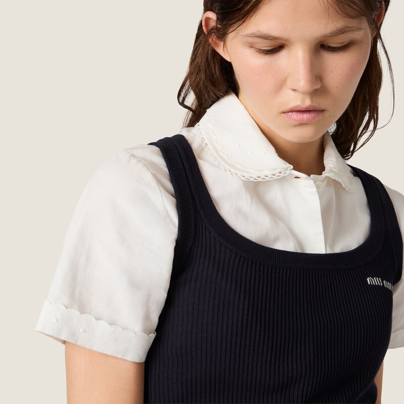 Cotton knit tank top