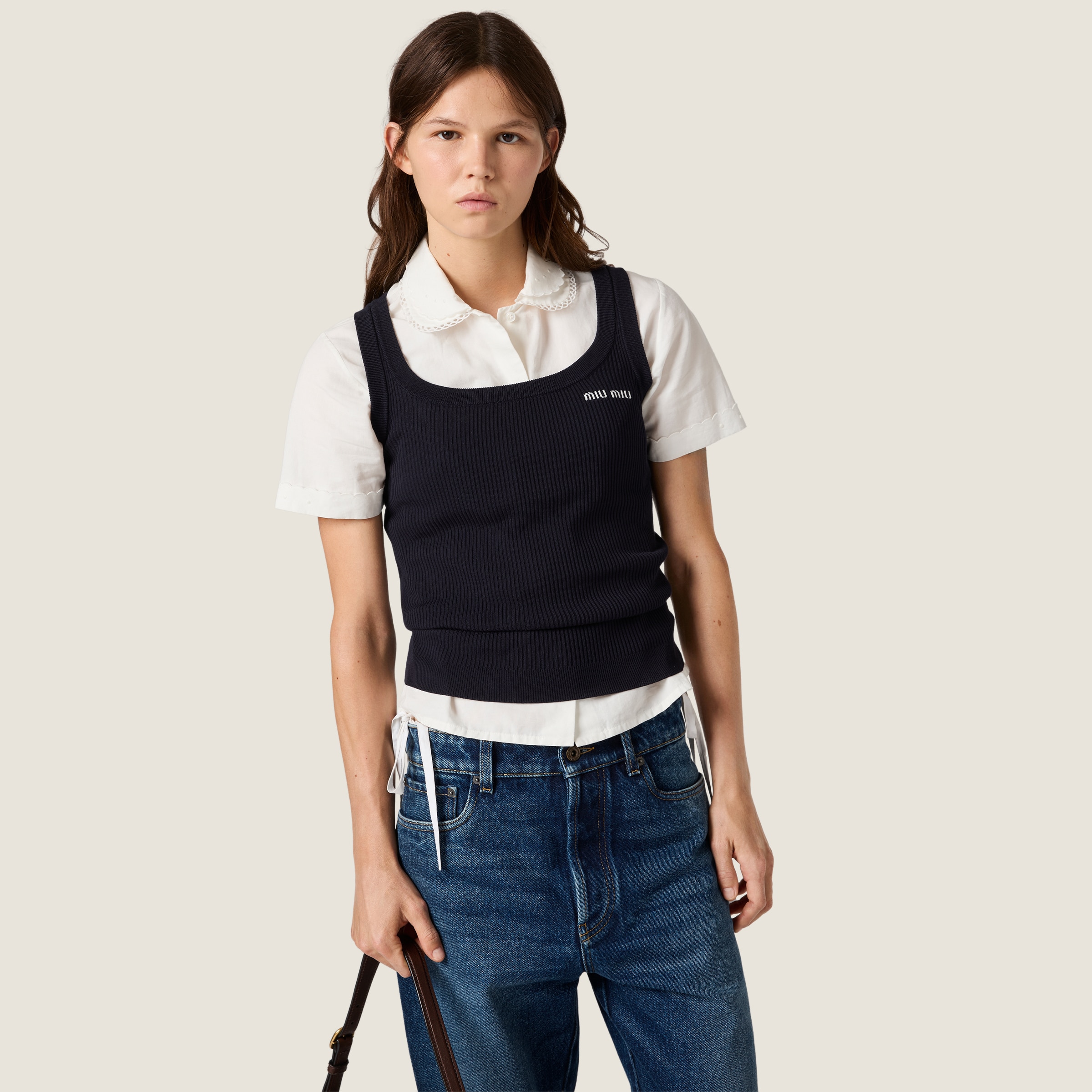 Cotton knit tank top - thumbnail 5