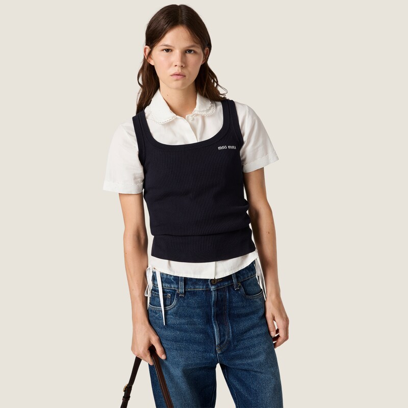 Cotton knit tank top