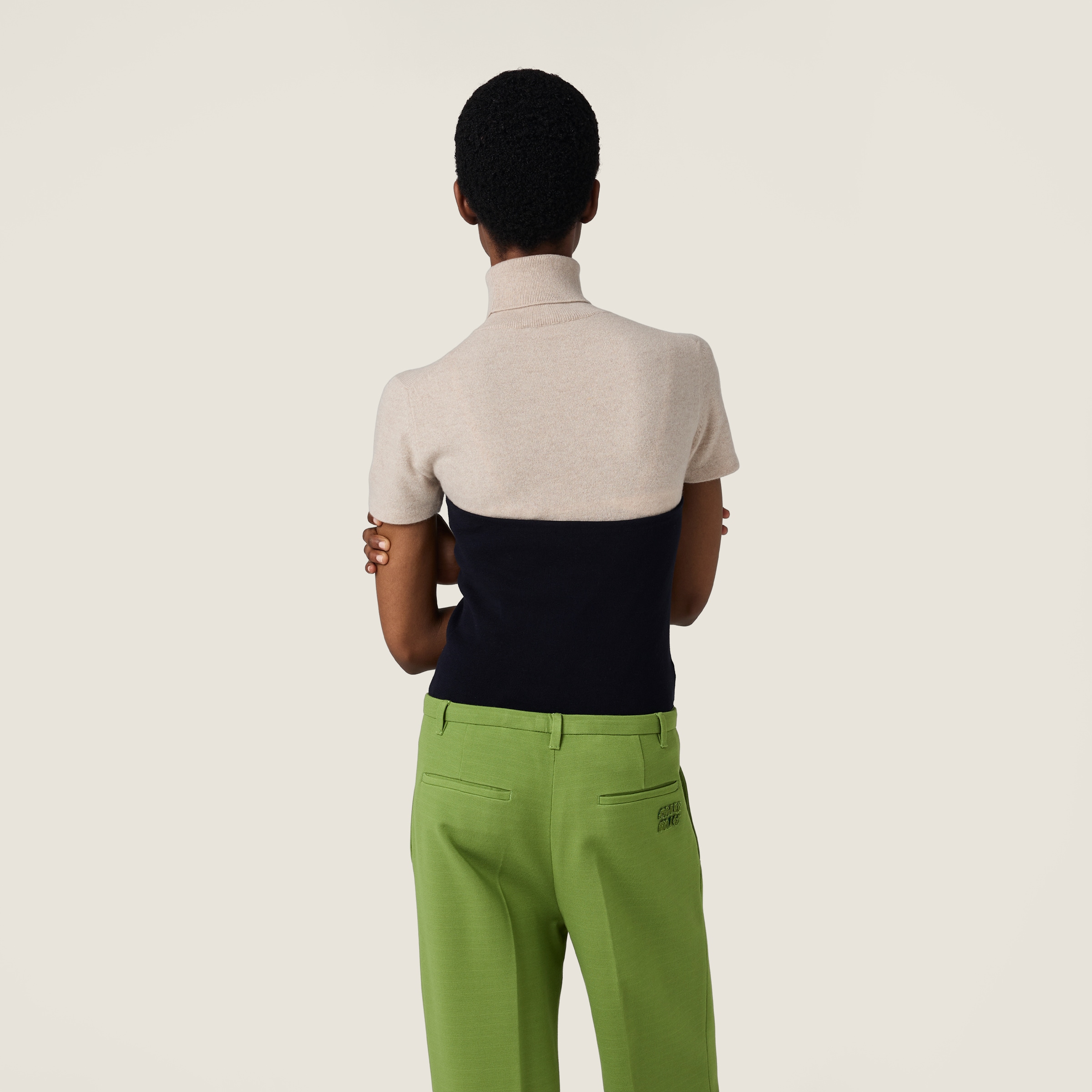 Navy Cotton Knit Tube Top | Miu Miu