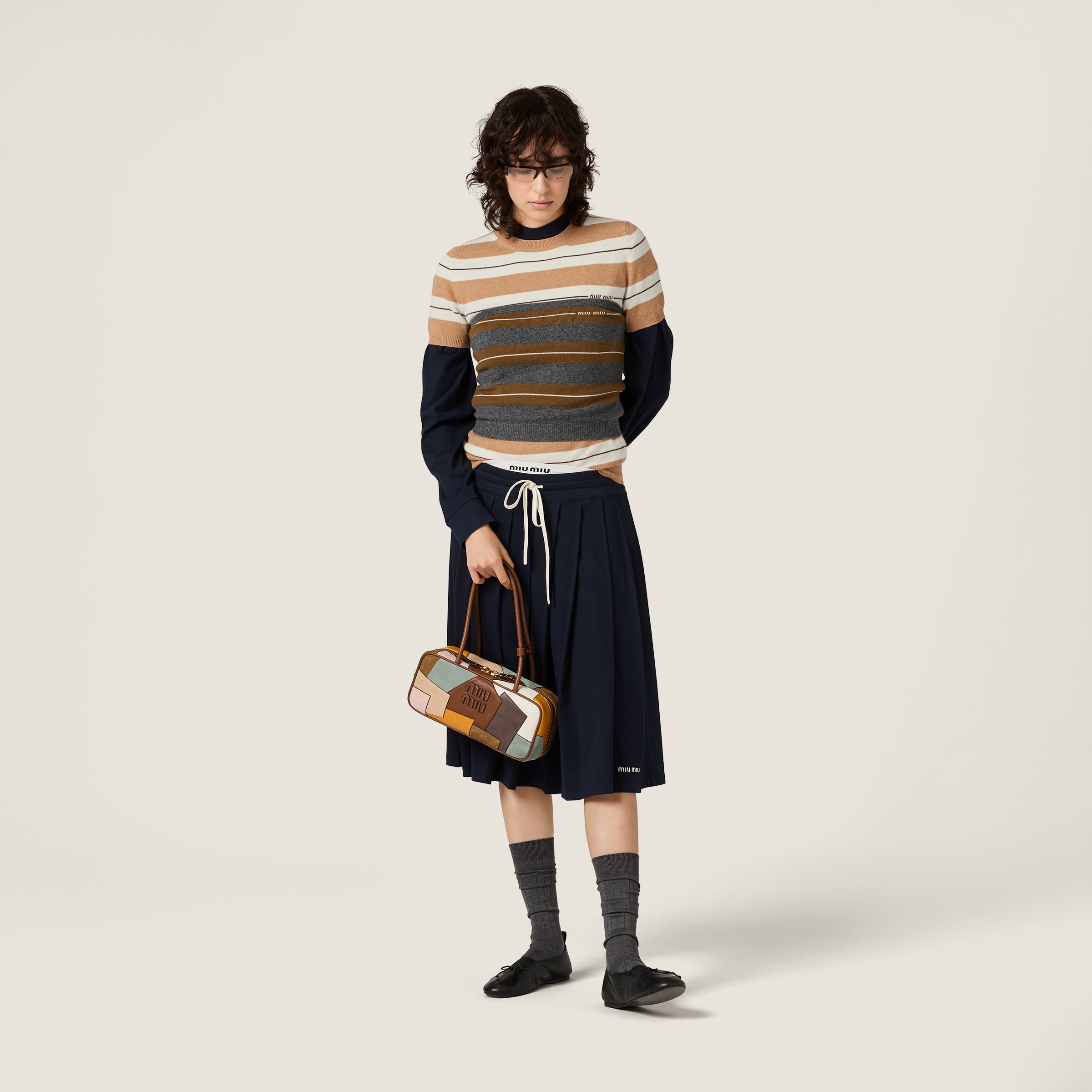 Miu Miu Cashmere Top In Animal Print