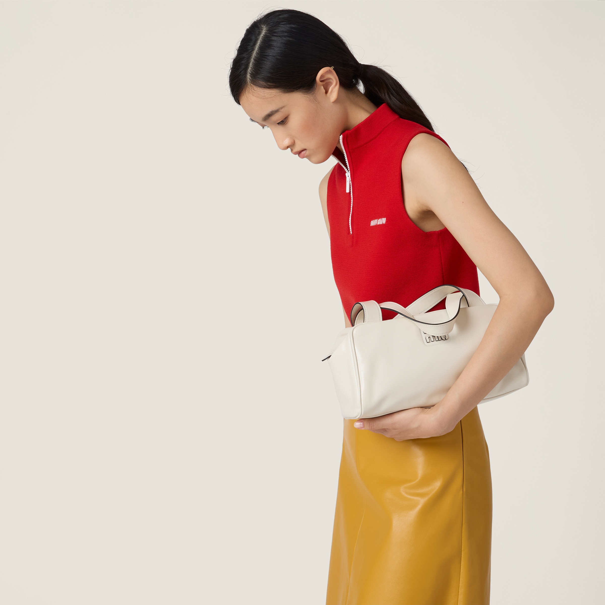 Miu Miu Wool Half-zipper Sweater In Animal Print