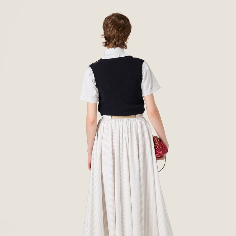 Embroidered cashmere vest