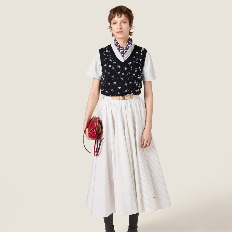 Embroidered cashmere vest