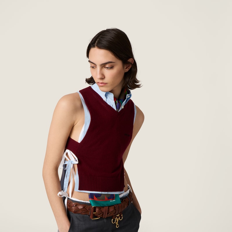 Gilet sans manches en tricot de cachemire