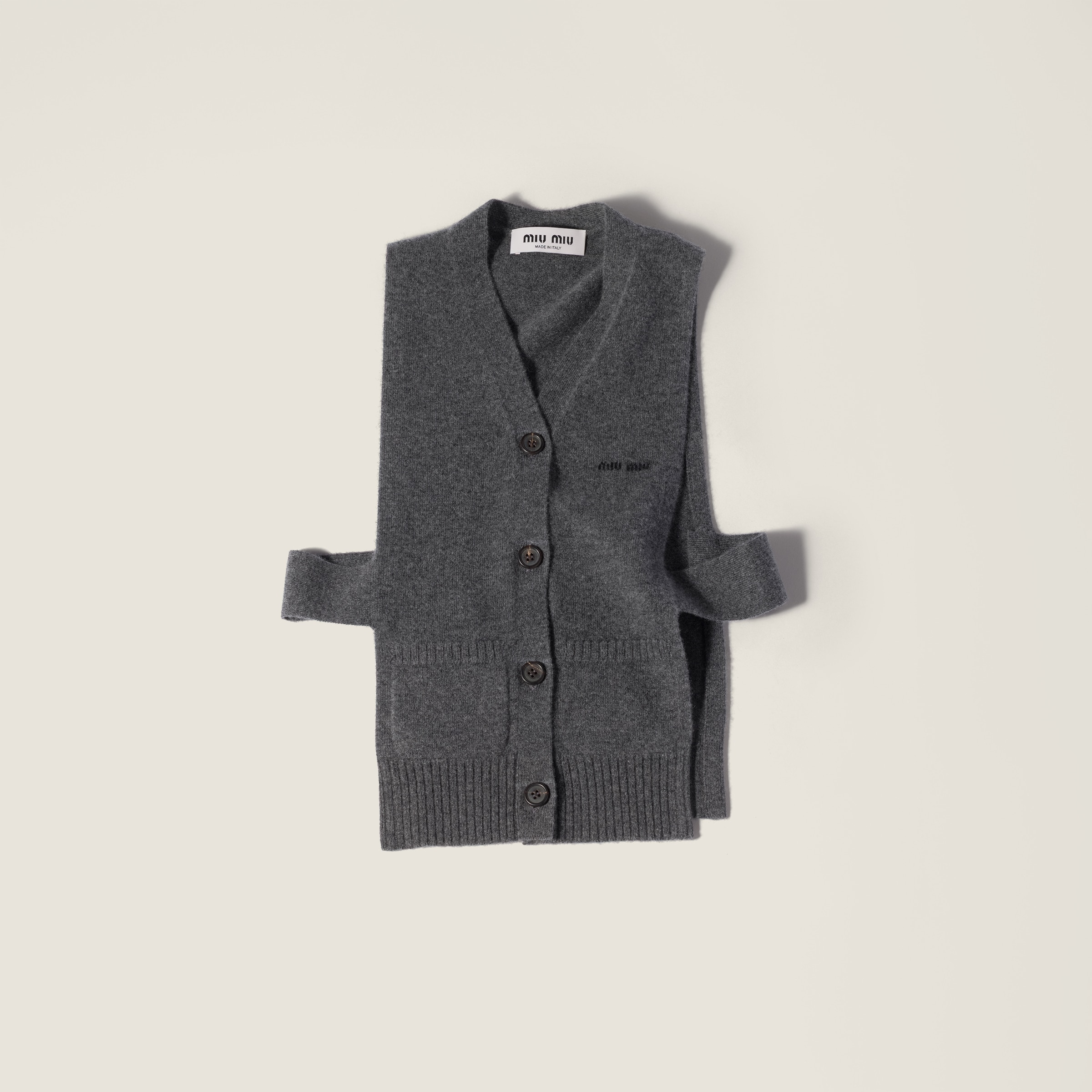 Cashmere cardigan vest