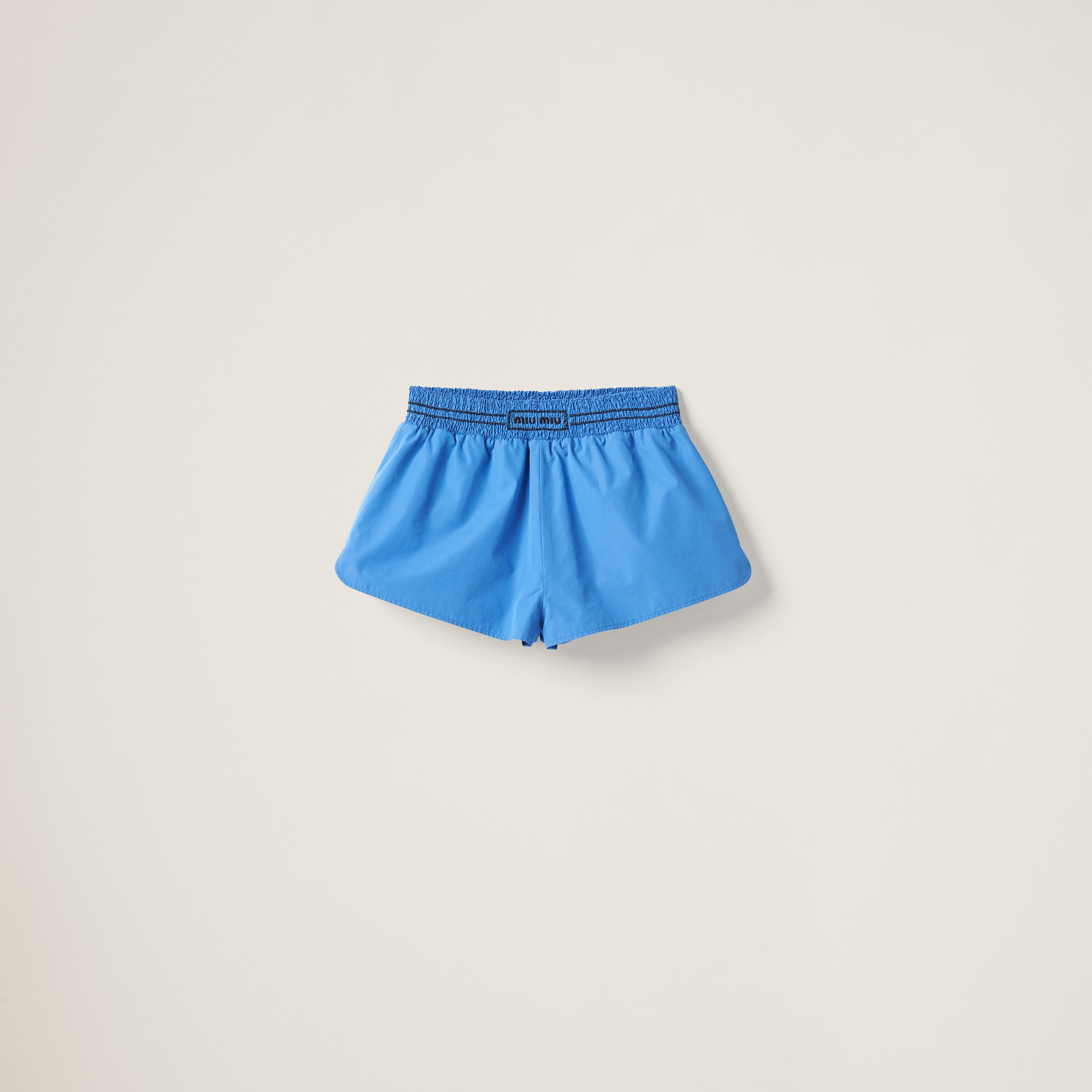 Embroidered poplin shorts