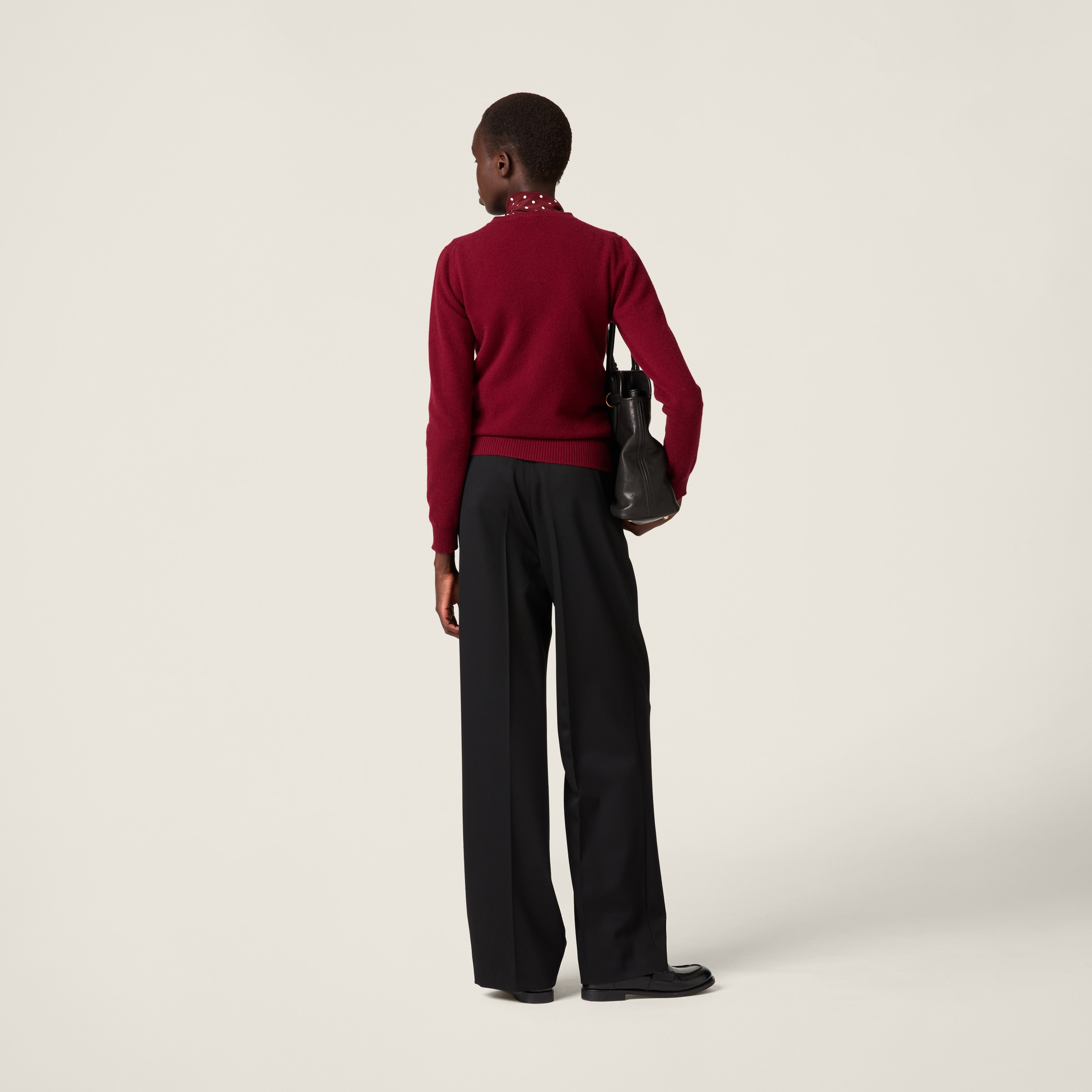 Black Grain De Poudre Pants | Miu Miu