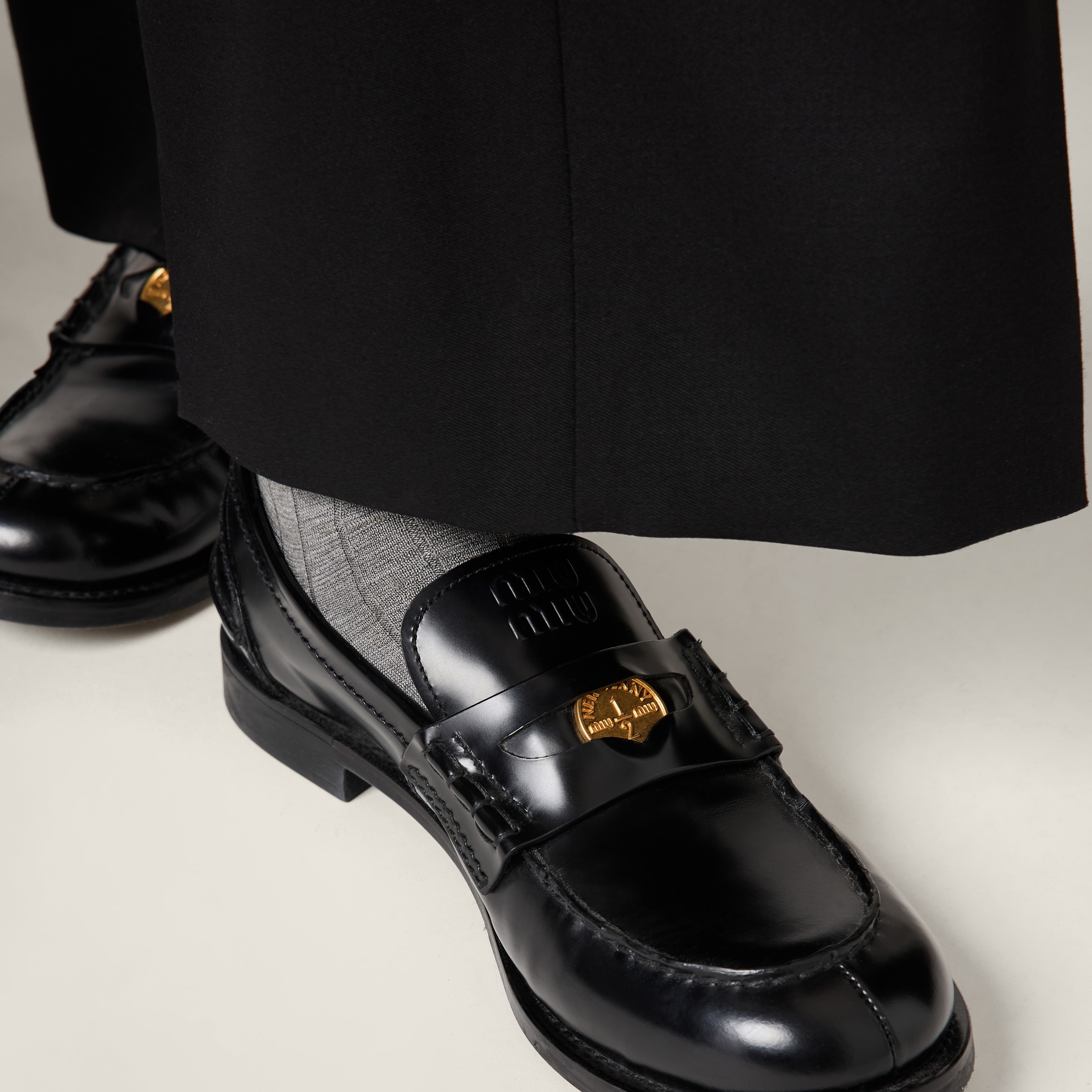 Black Grain De Poudre Pants | Miu Miu