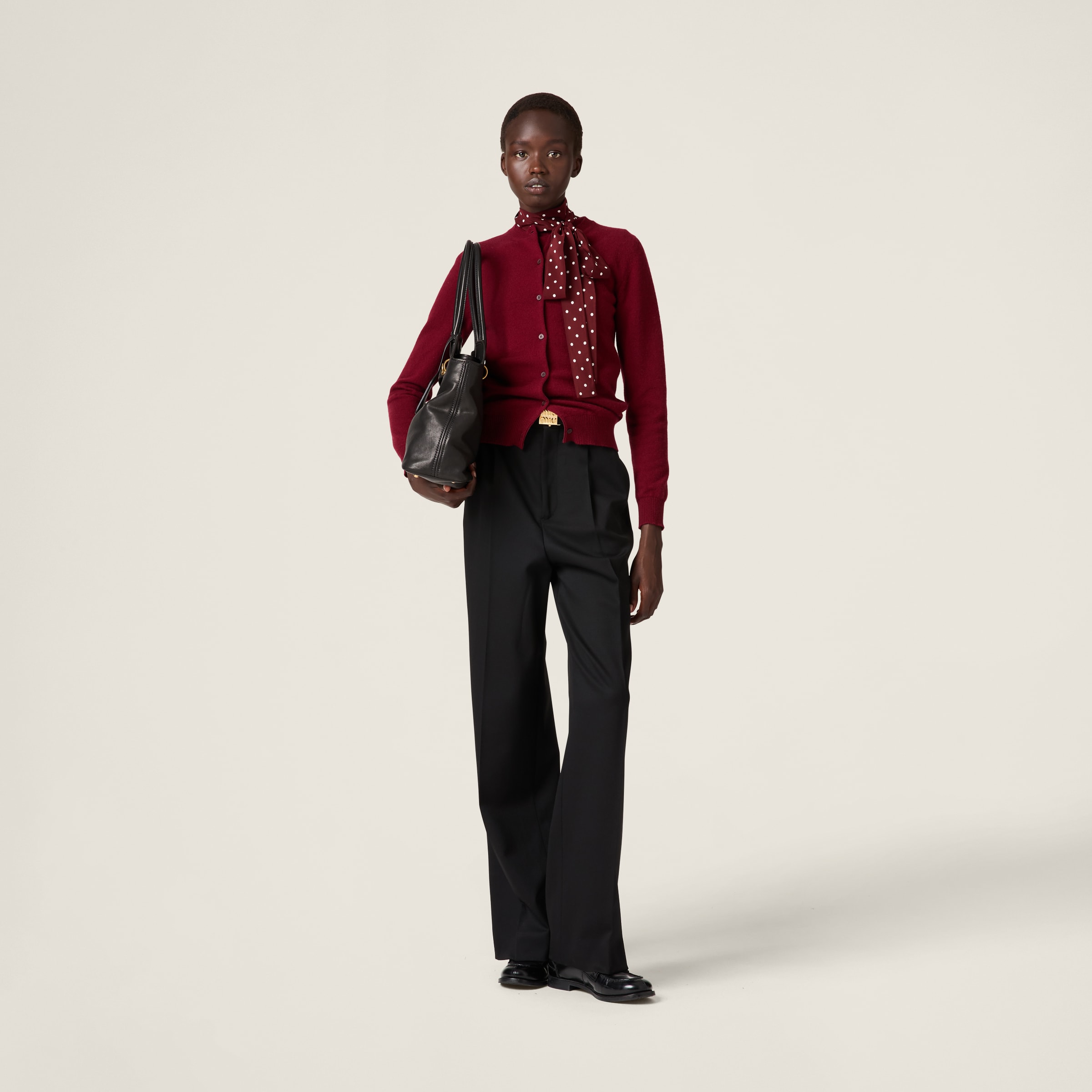 Miu Miu Grain De Poudre Pants In Black
