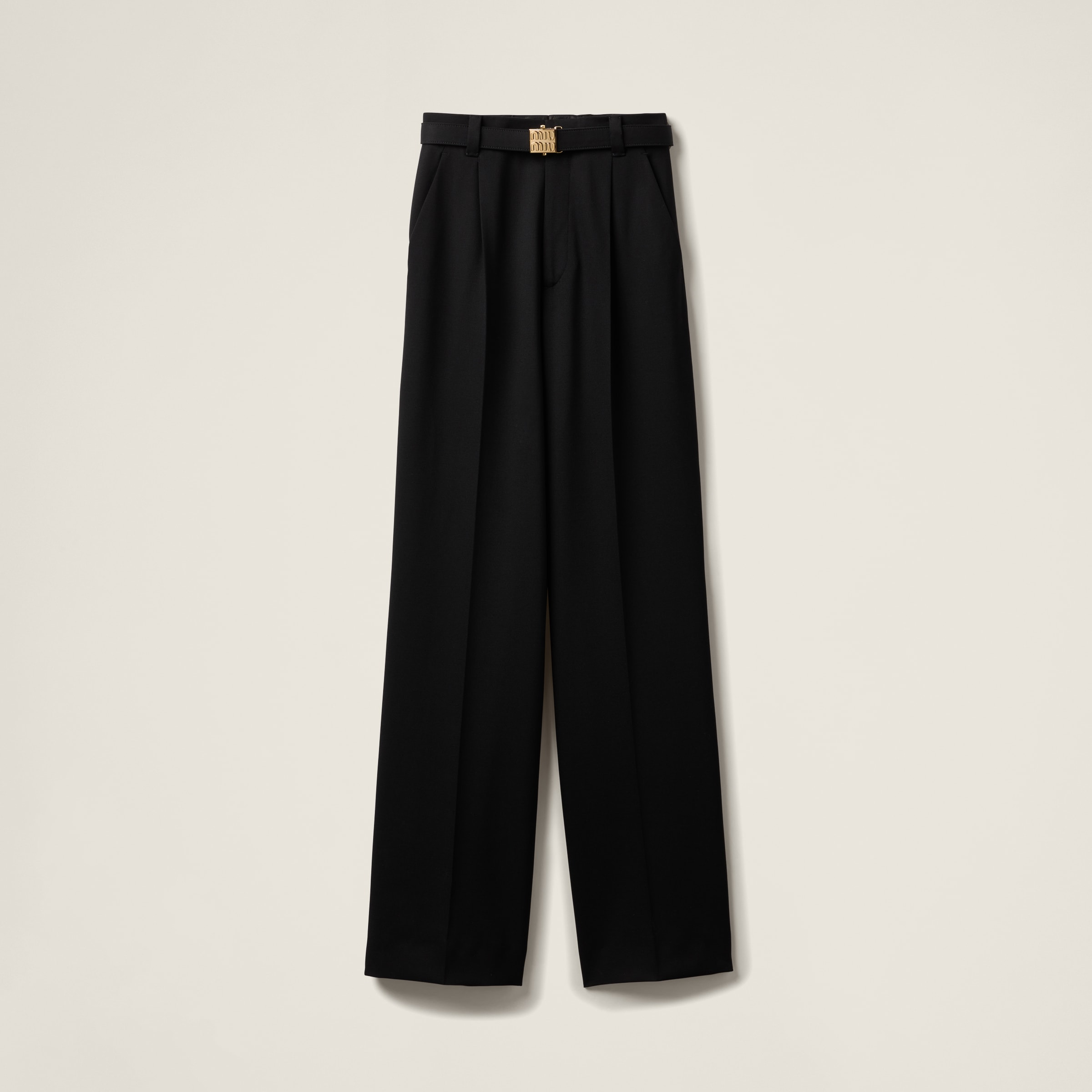 Miu Miu Grain De Poudre Pants In Black