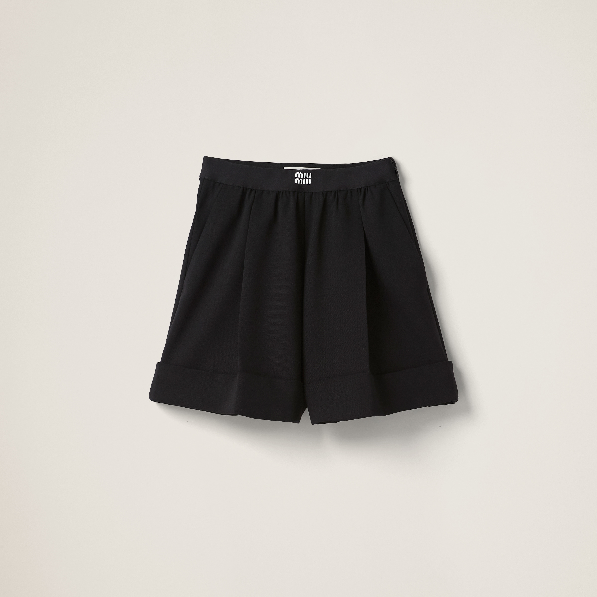 Miu Miu Grain De Poudre Bermudas In Black