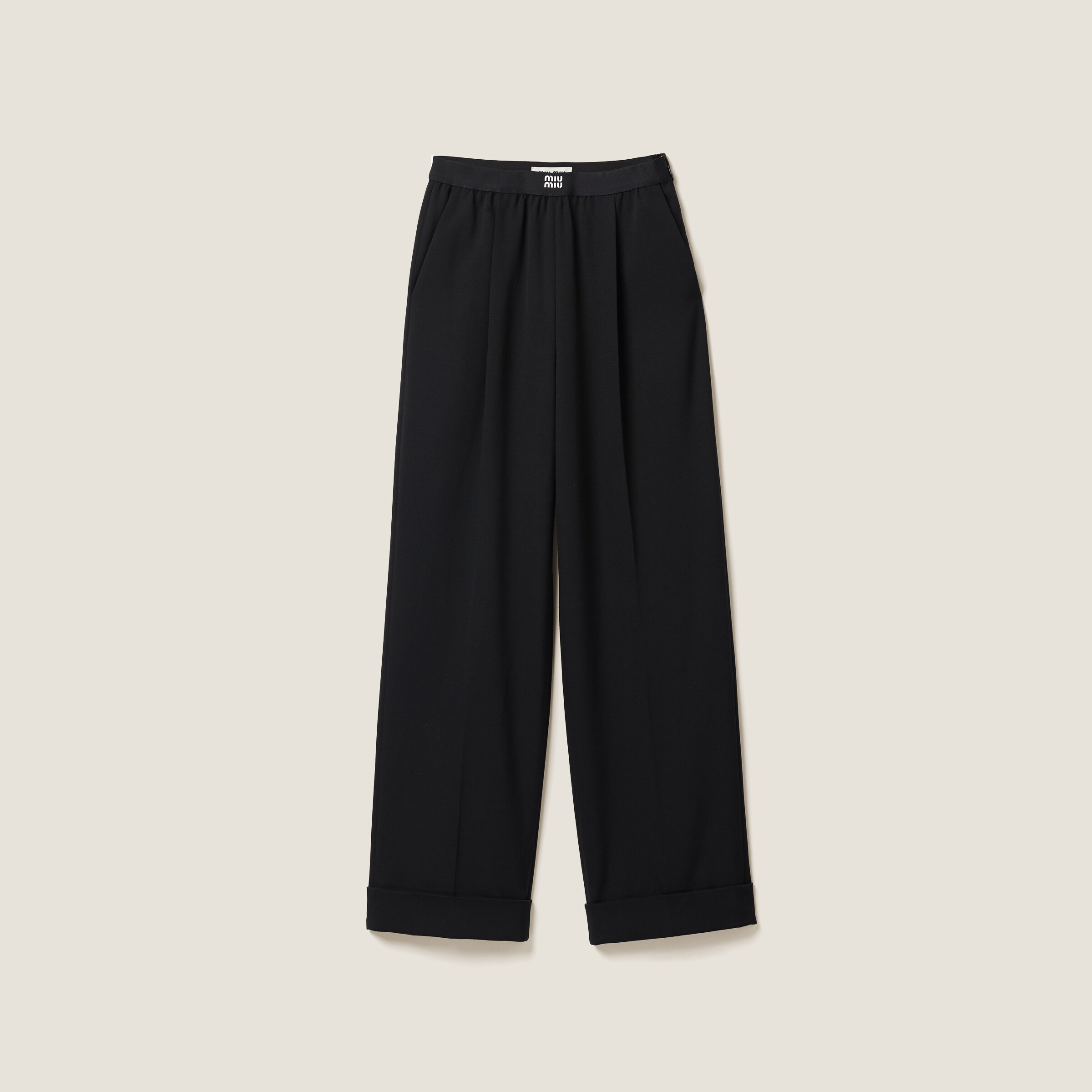 Shop Miu Miu Grain De Poudre Pants In Black