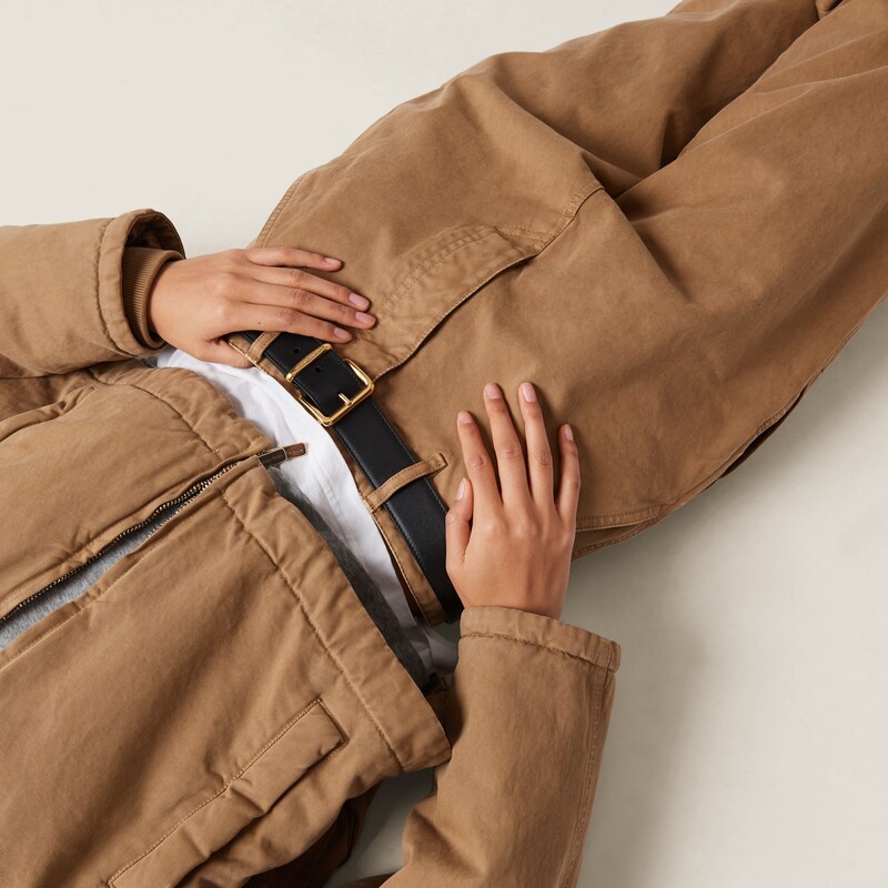 Garment-dyed gabardine pants