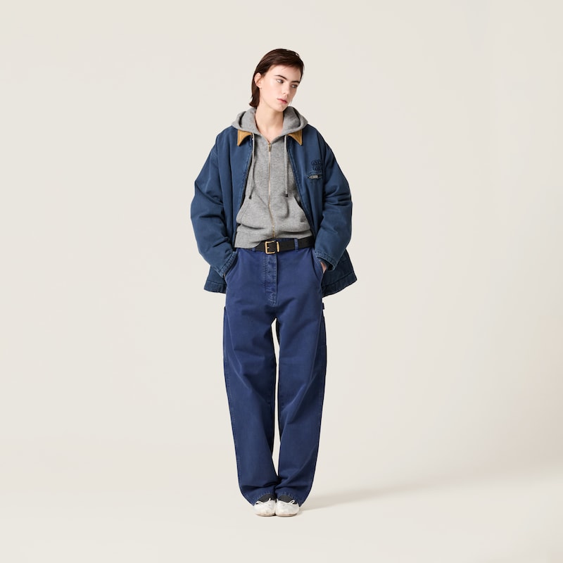 成衣染色华达呢长裤