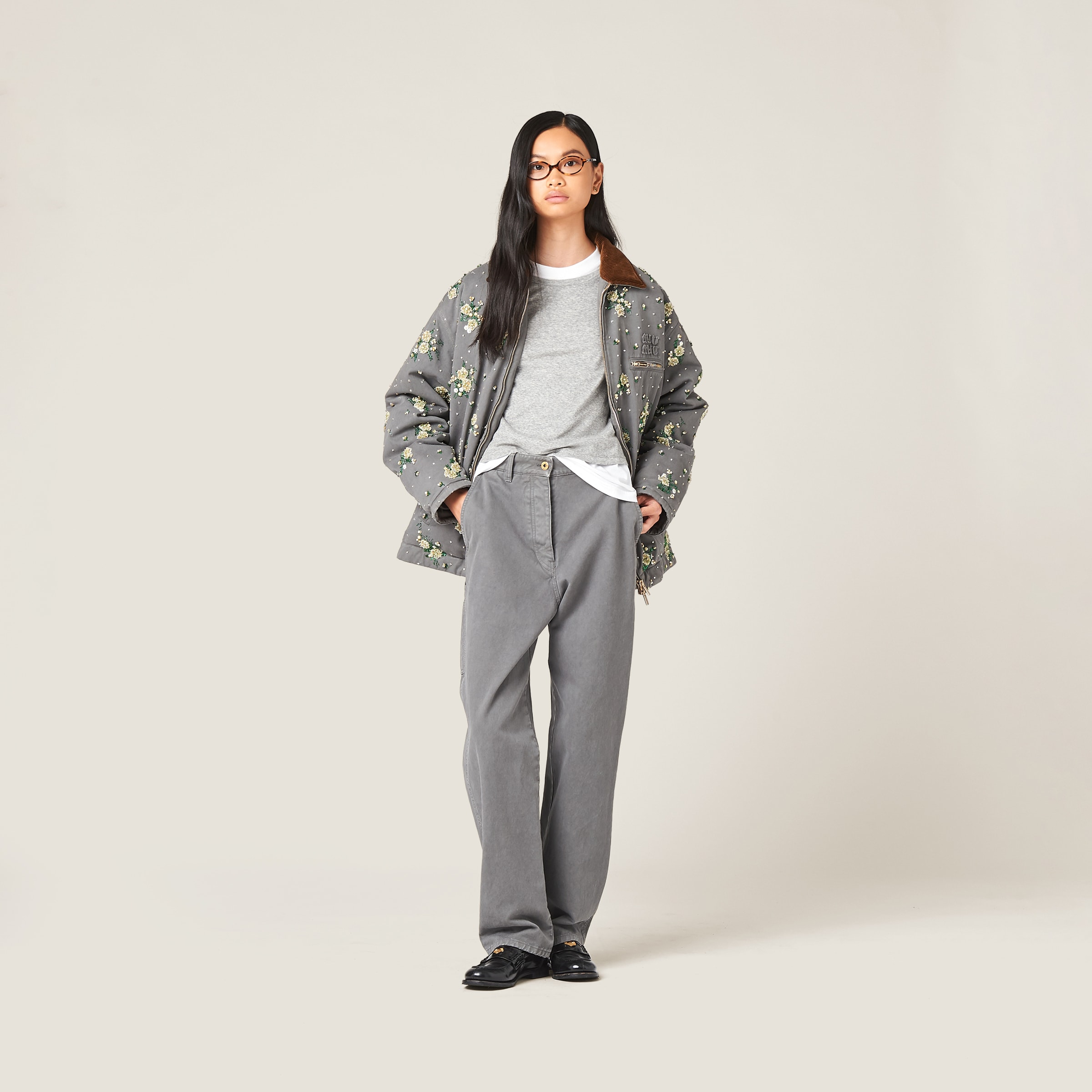 パンツ MiuMiu SS25 Navy blue gabardine pant (MP1837SOOO16E8 F0124) Miu Miu Navy Blue Gabardine Pant | italist