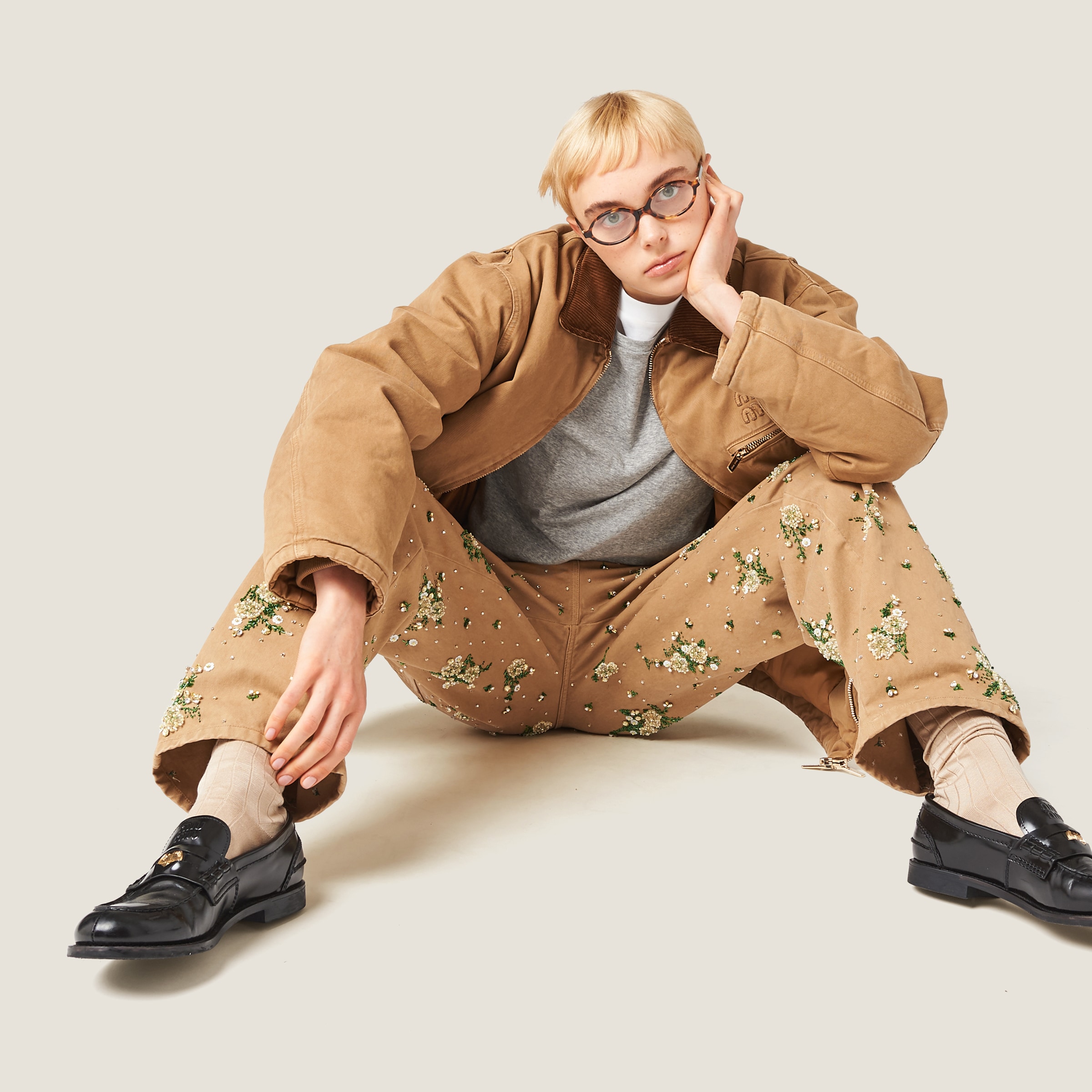 Cord Garment-dyed Gabardine Pants | Miu Miu