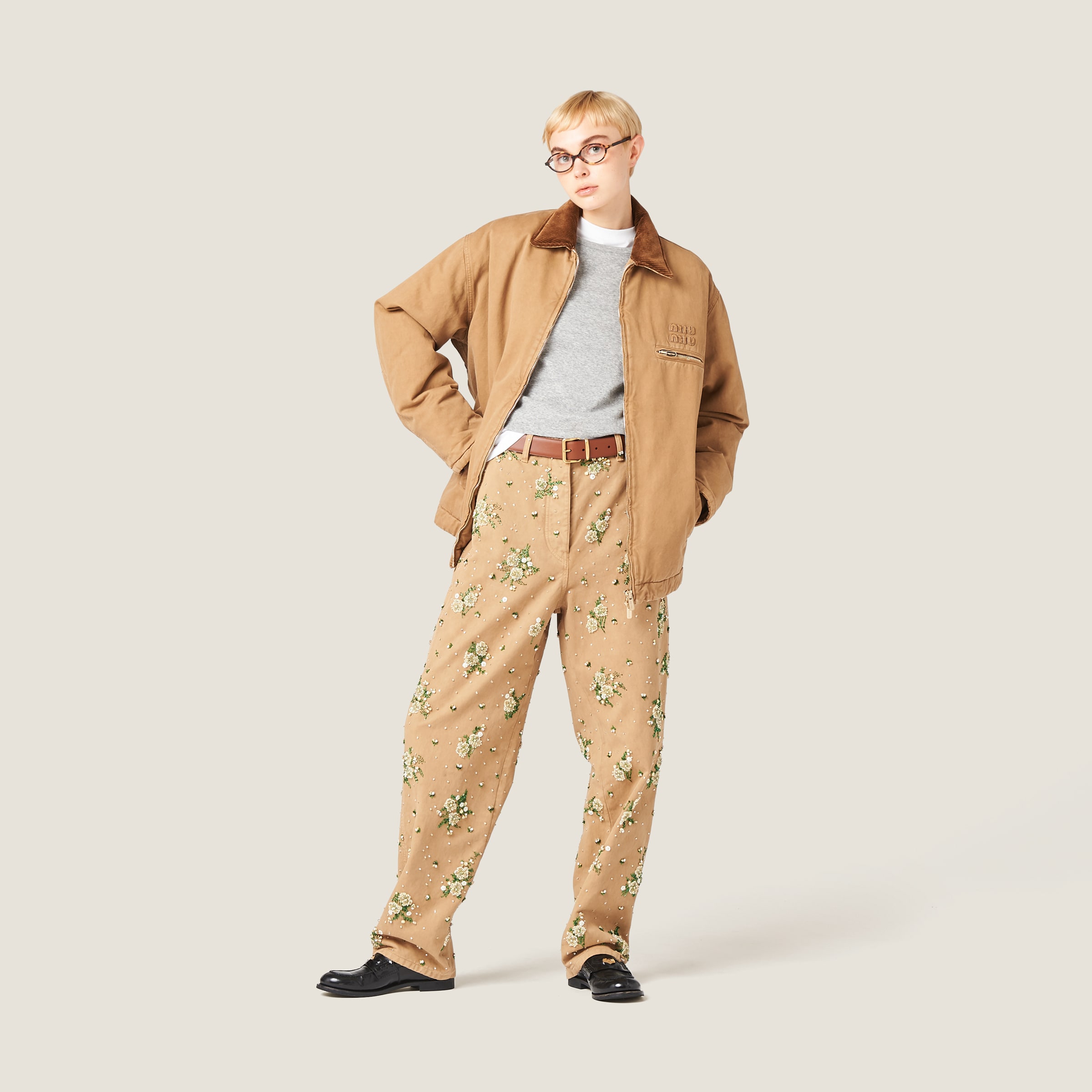 Cord Garment-dyed Gabardine Pants | Miu Miu
