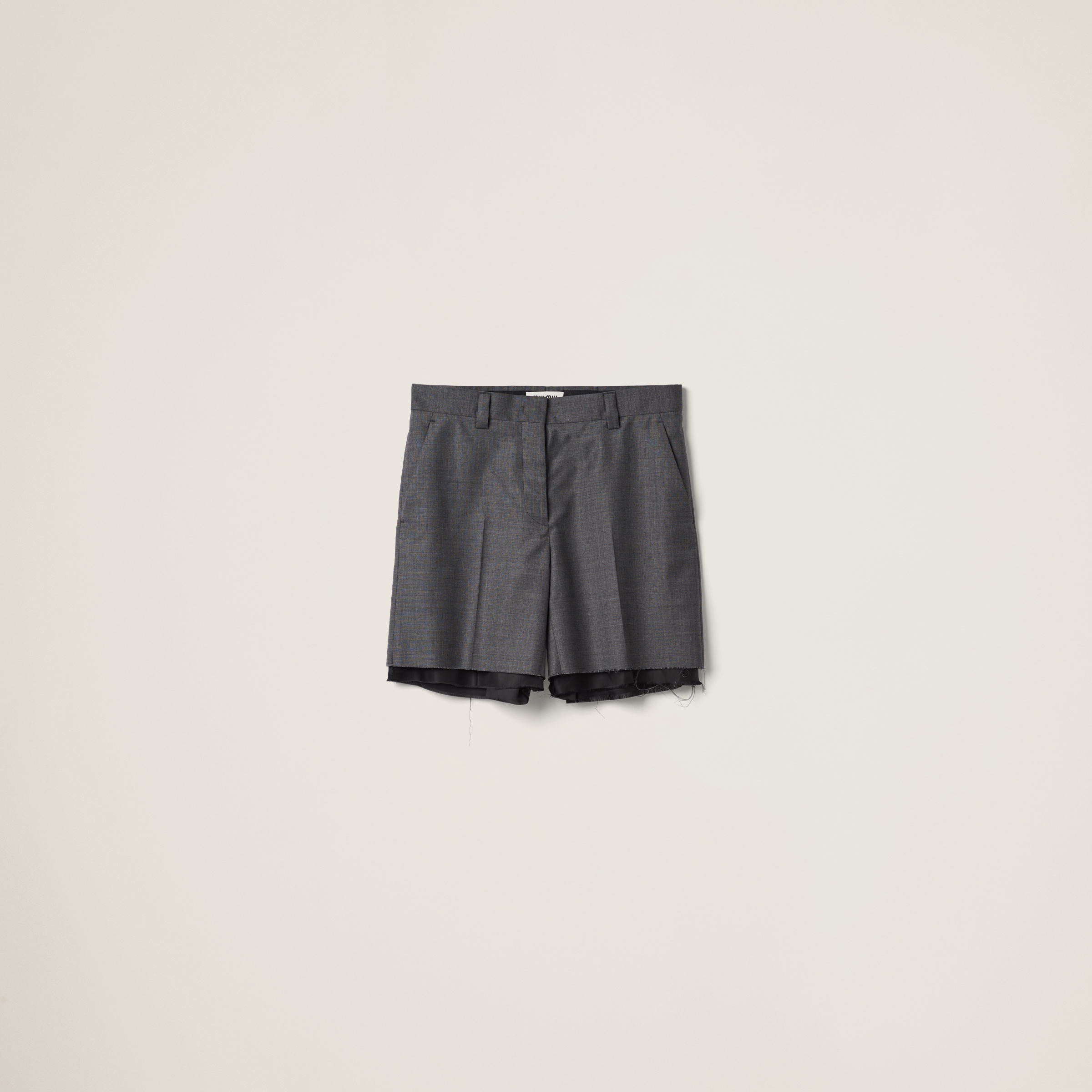 Miu Miu Grisaille Bermudas In Slate Grey