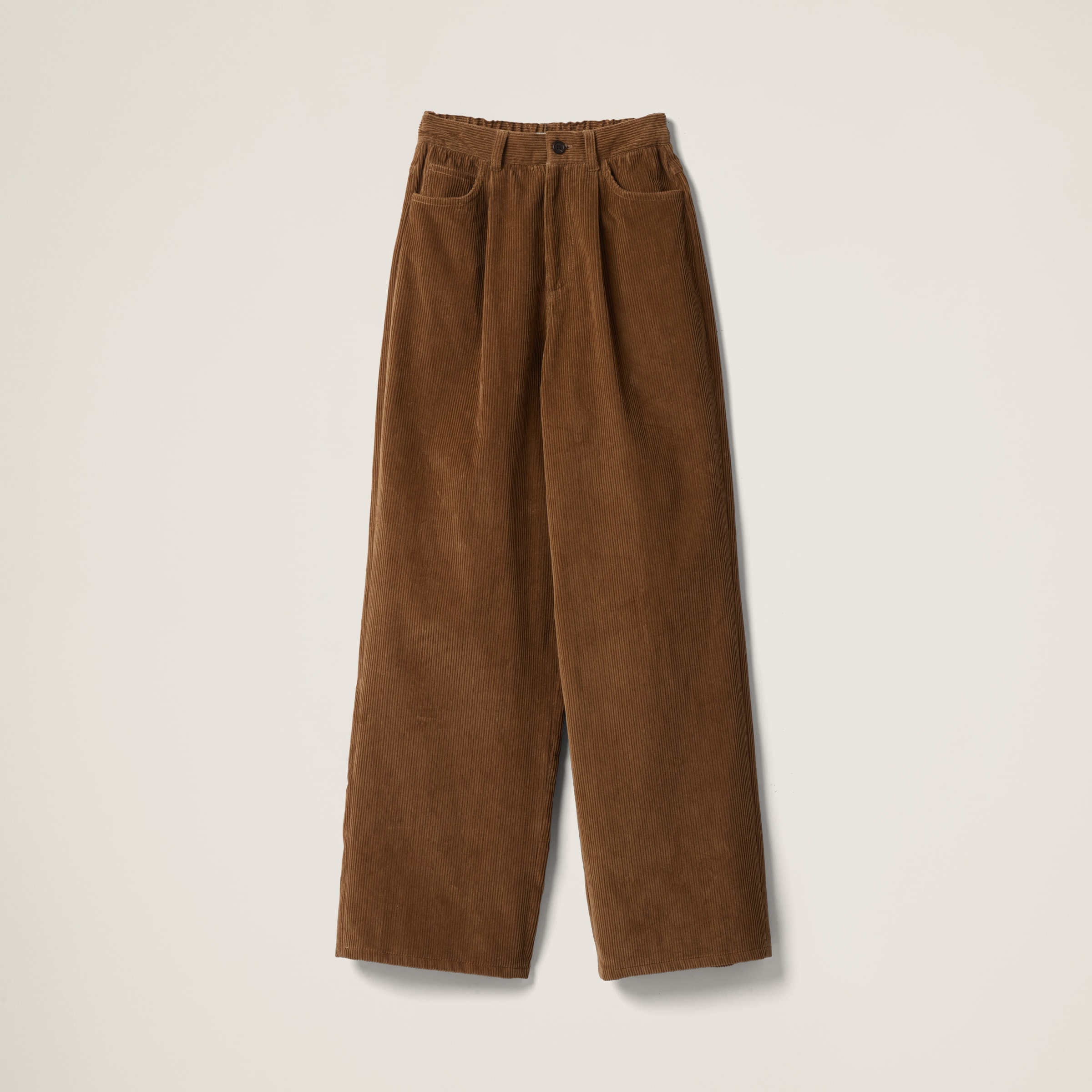 Miu Miu Garment-dyed Corduroy Trousers In Cinnamon