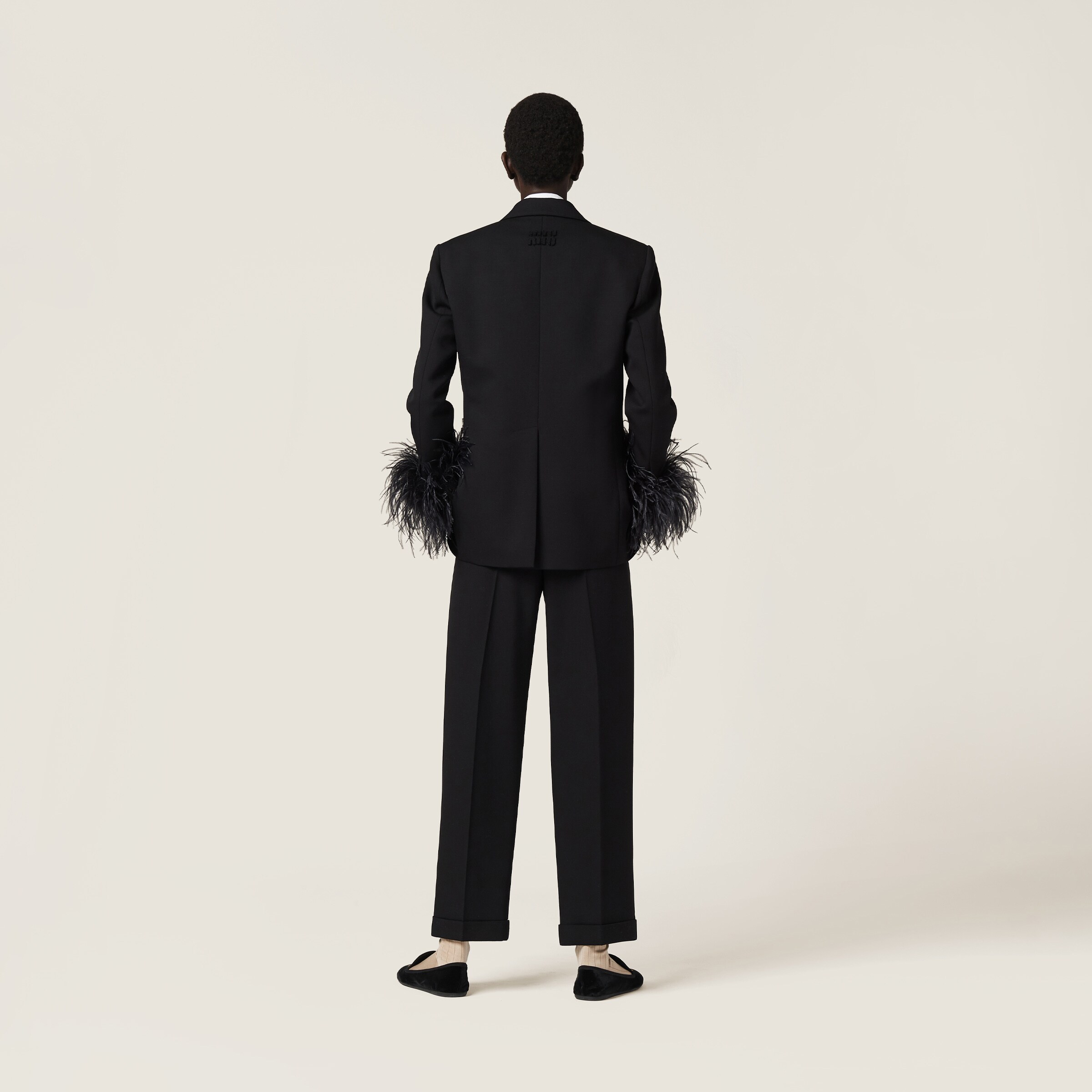 Black Grain De Poudre Pants | Miu Miu