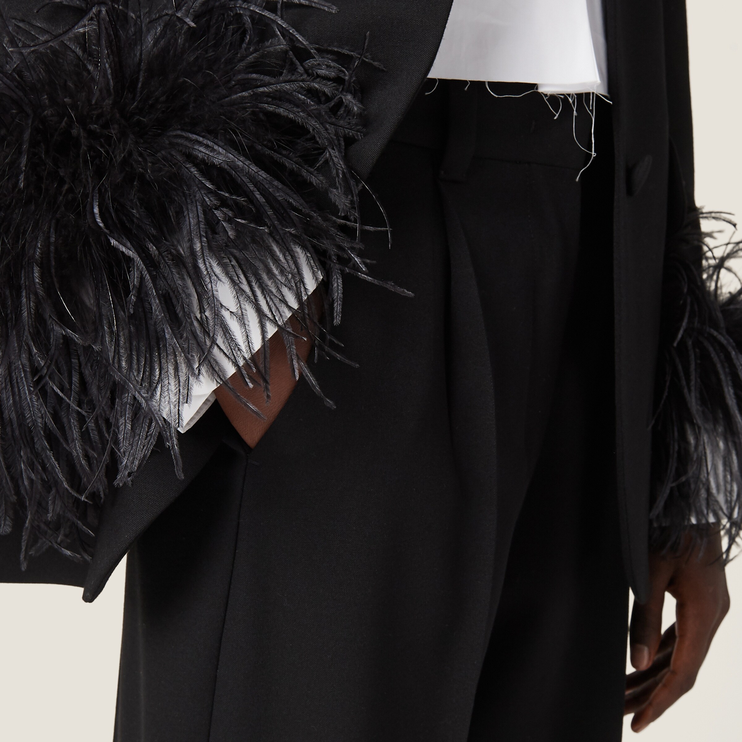Black Grain De Poudre Pants | Miu Miu