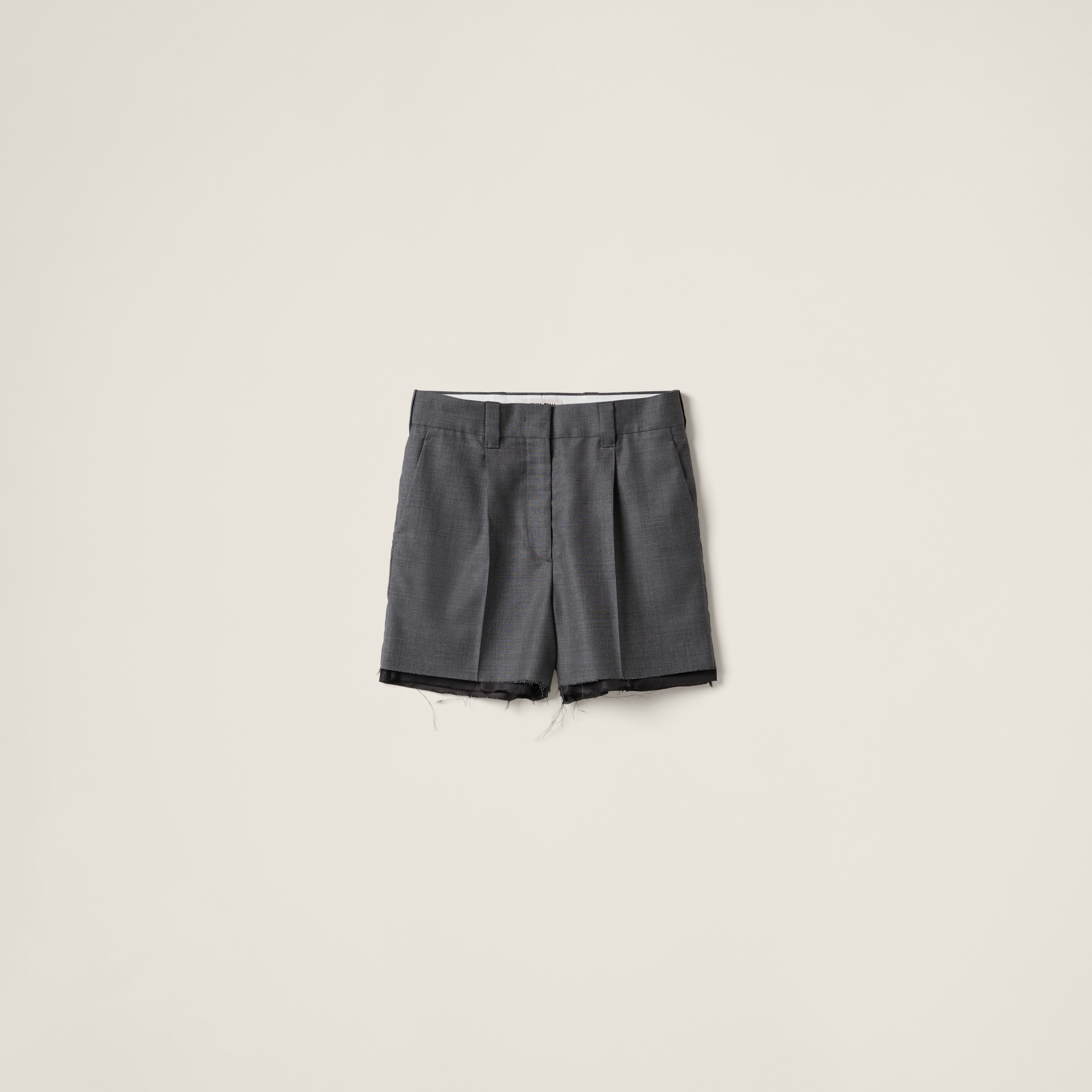Miu Miu Grisaille Bermudas In Slate Grey