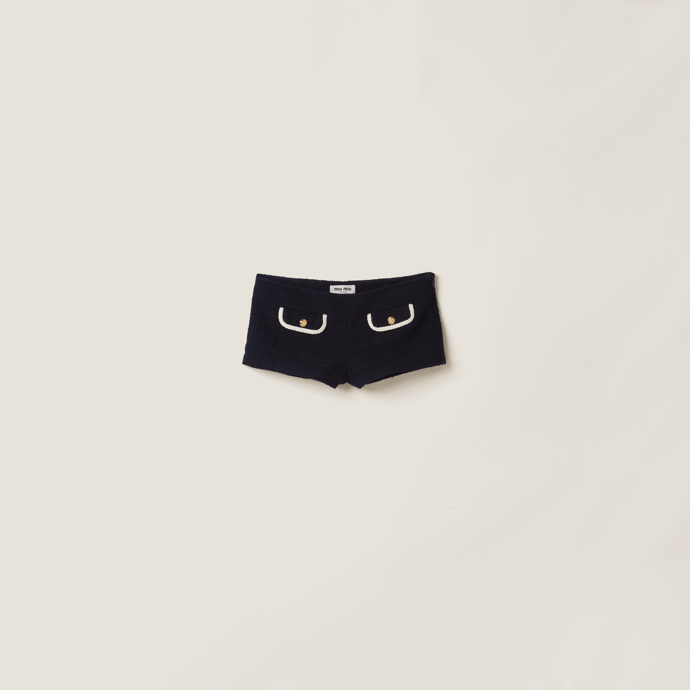 Miu Short-sleeved T-shirt Navy Blue Wool 345306 main image 0