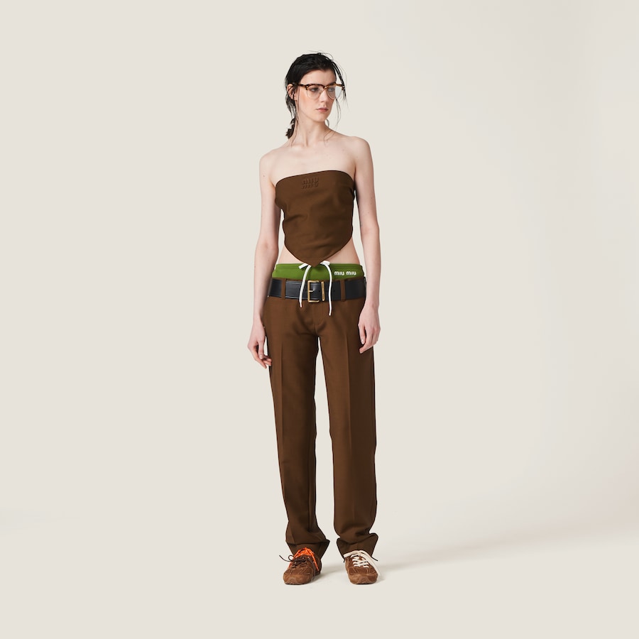 MIU MIU Size 32 Olive Wool Blend Zip Fly Dress Pants