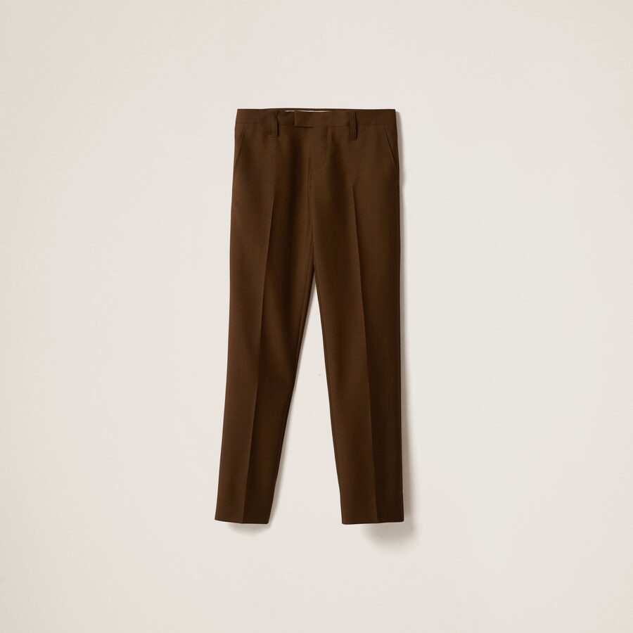 MIU MIU Size 32 Olive Wool Blend Zip Fly Dress Pants main image 1